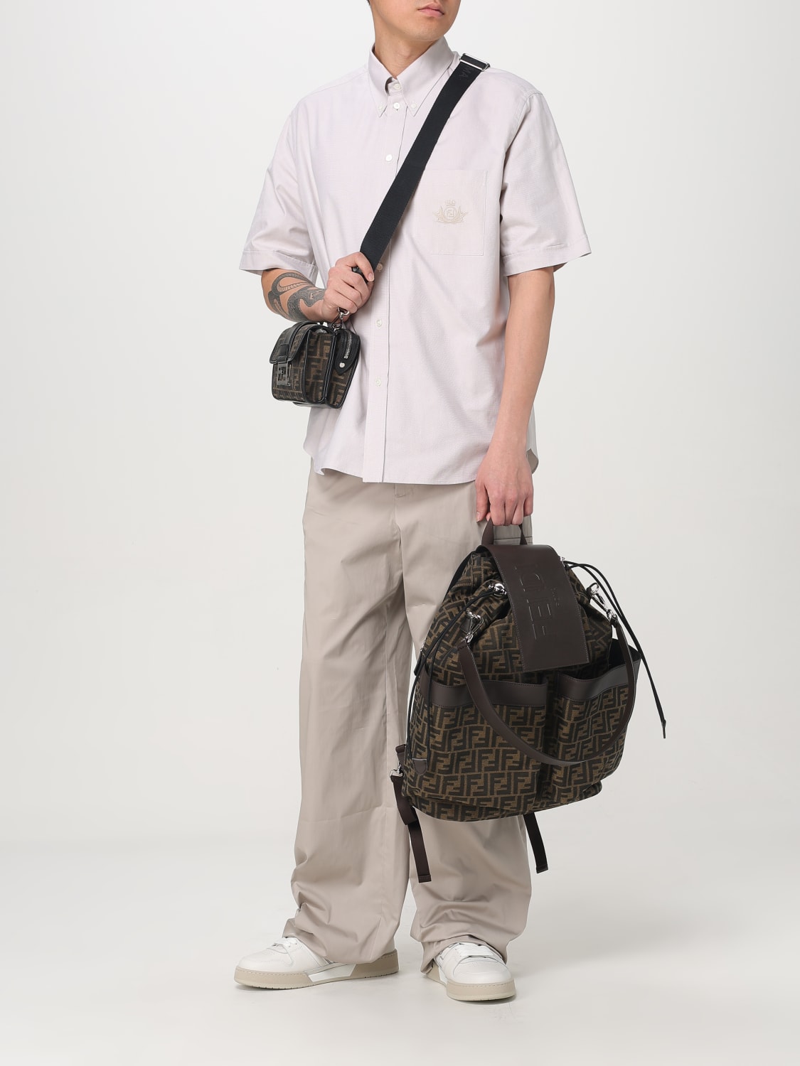 FENDI: Bags men - Tobacco | Fendi shoulder bag 7VA649ALWK