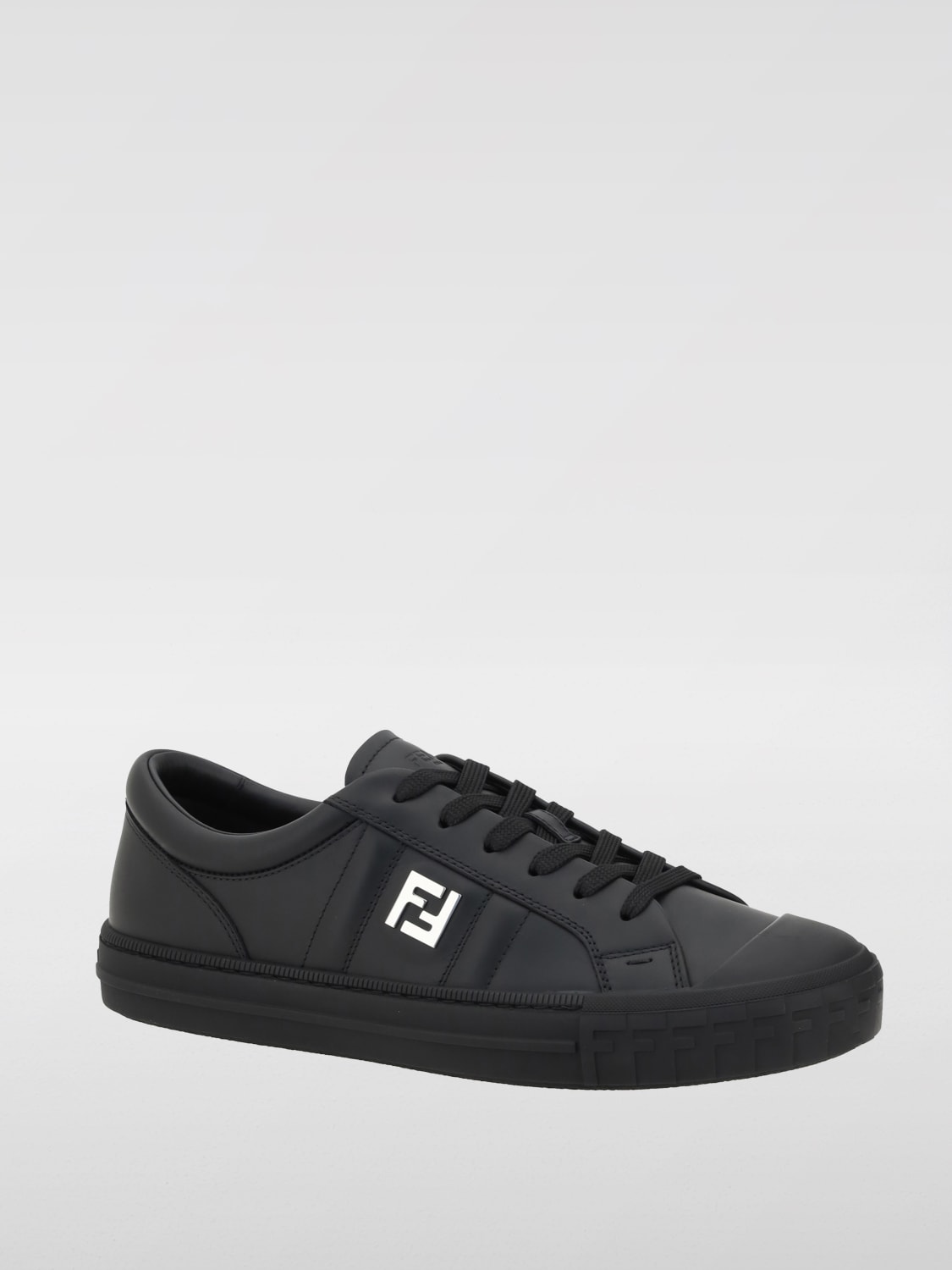 スニーカー FENDI Men Sneakers 7E1706NA7 F0QA1 Black Domino sneakers Leather Black | Fendi