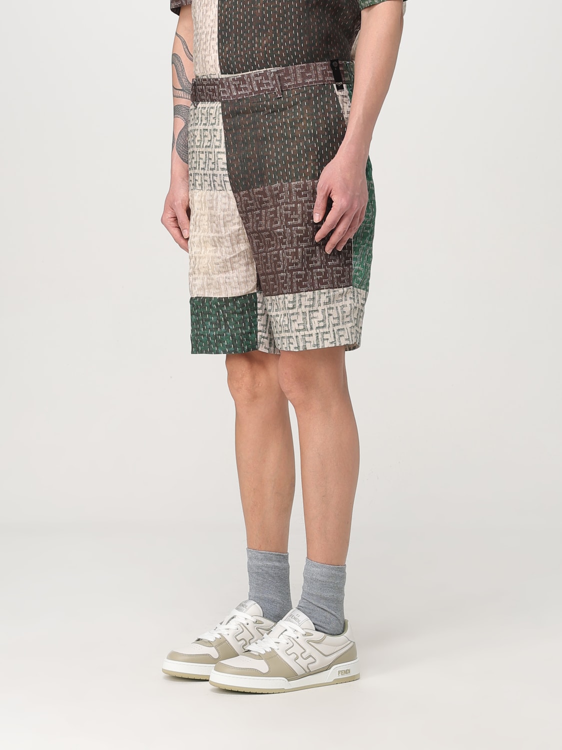 FENDI SHORTS: Short men Fendi, Beige - Img 4