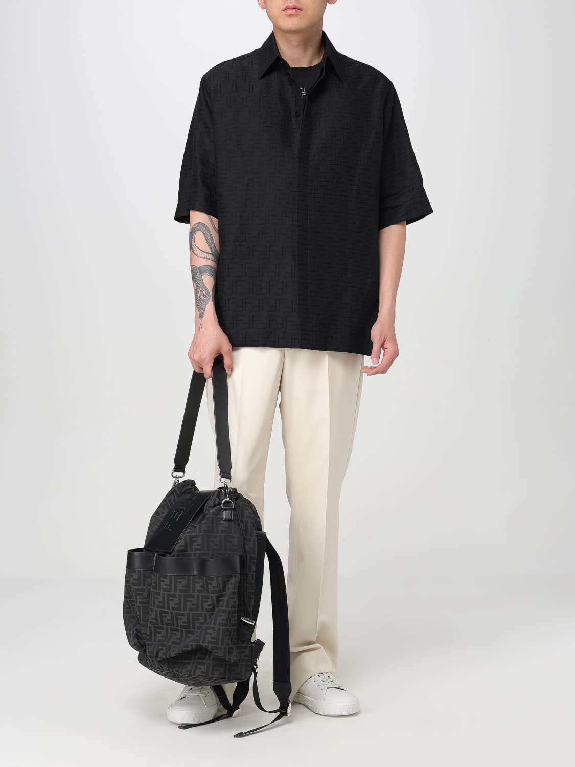 FENDI: Shirt men - Black | Fendi shirt FS1317AU6Y online at