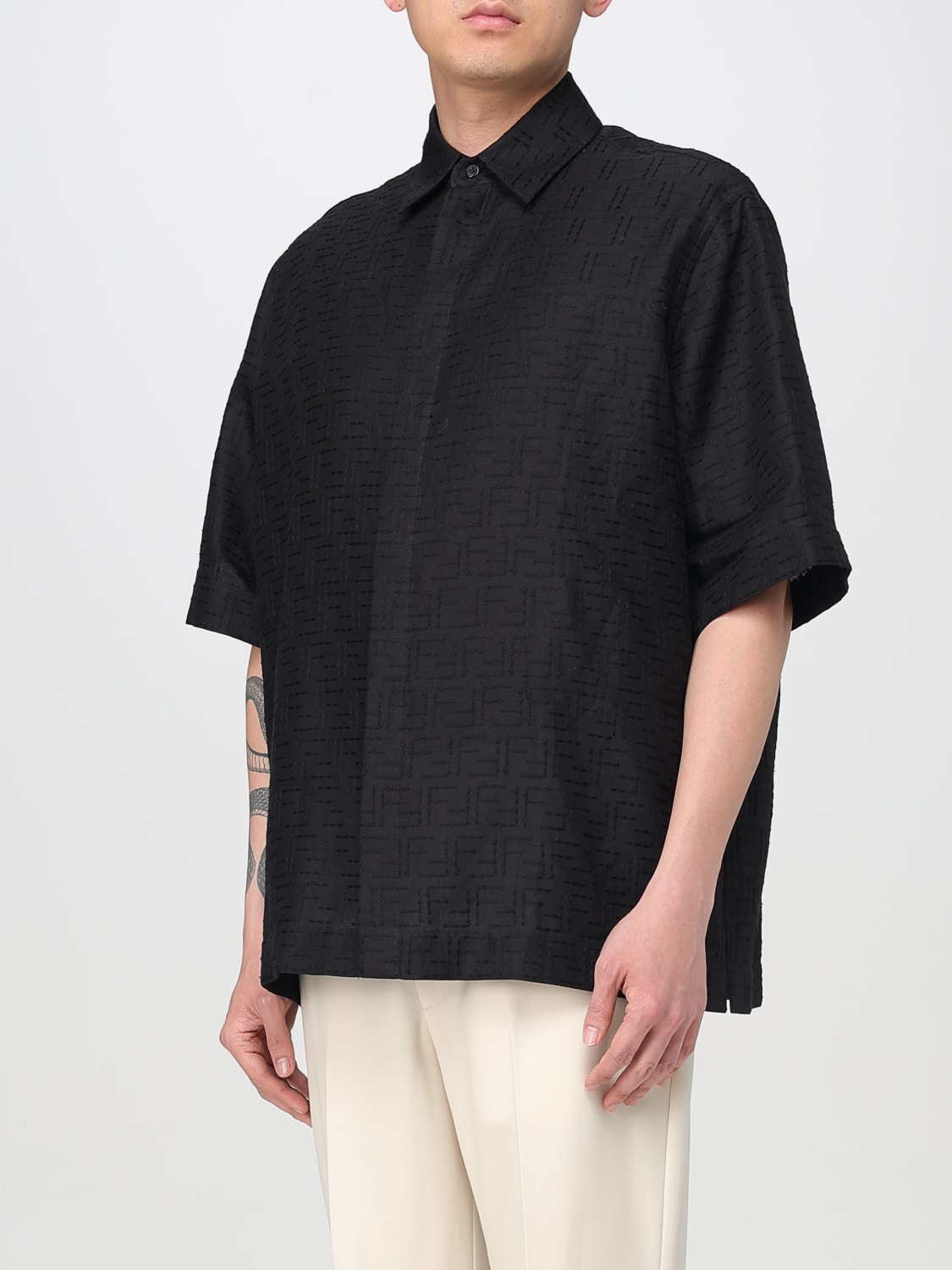 FENDI SHIRT: Shirt men Fendi, Black - Img 4