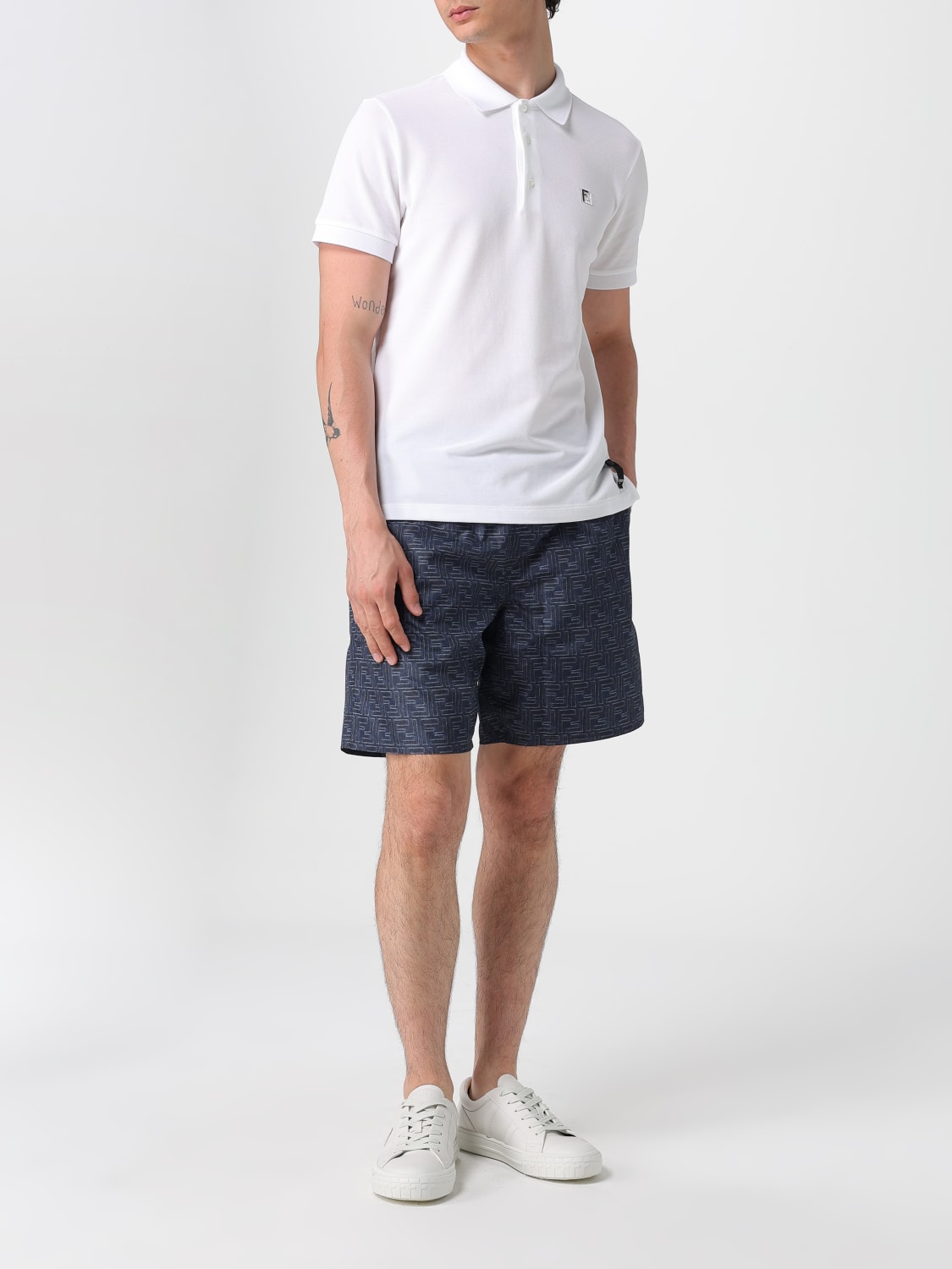 FENDI: Polo shirt men - White | Fendi polo shirt FY0985AUA5