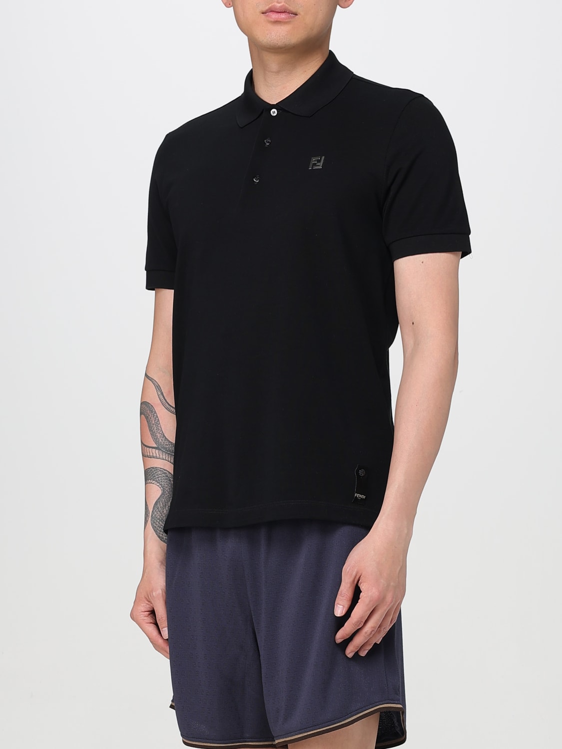 FENDI POLO: Polo herren Fendi, Schwarz - Img 4