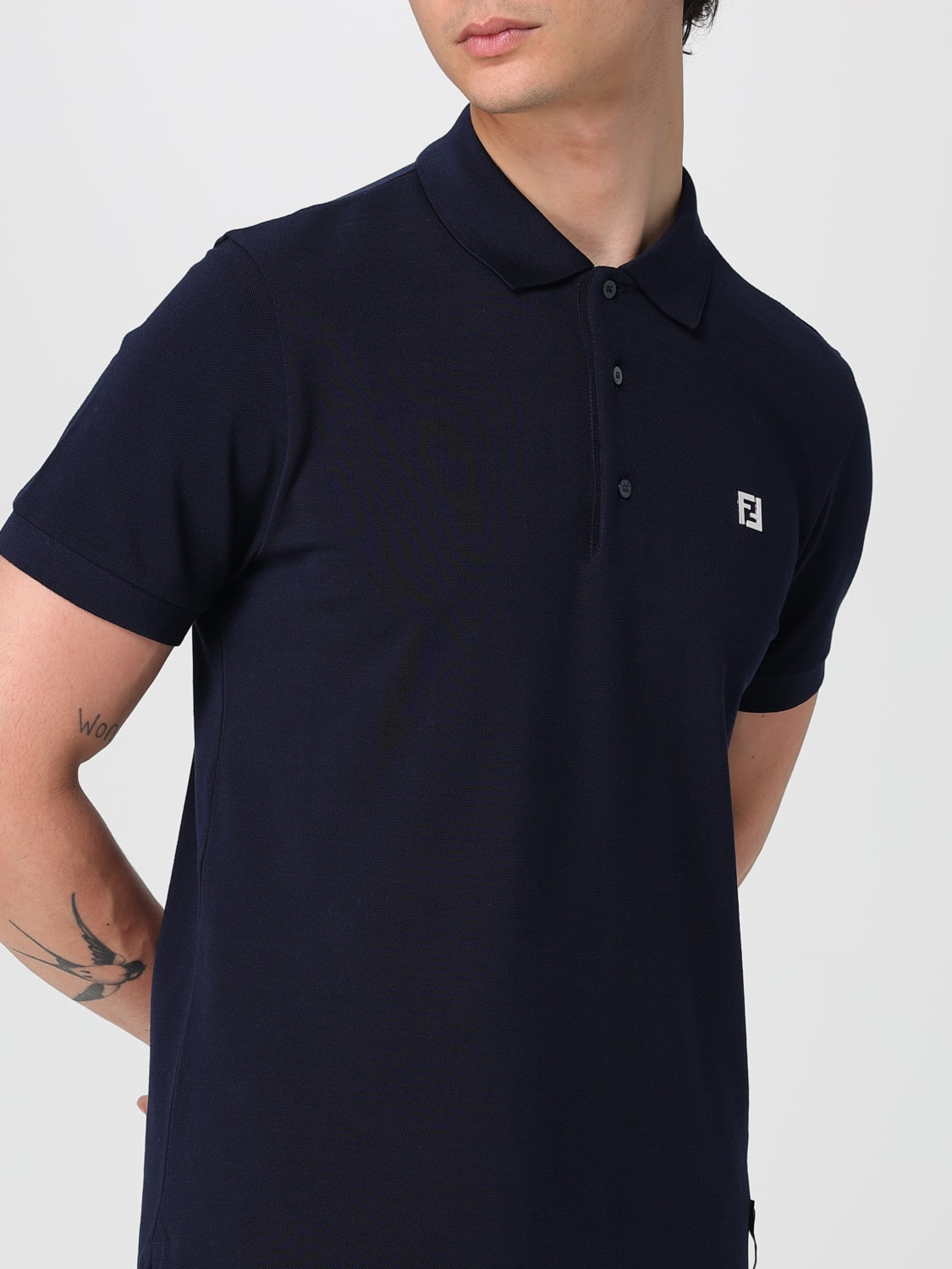 FENDI: Polo shirt men - Navy | Fendi polo shirt FY0985AUA5