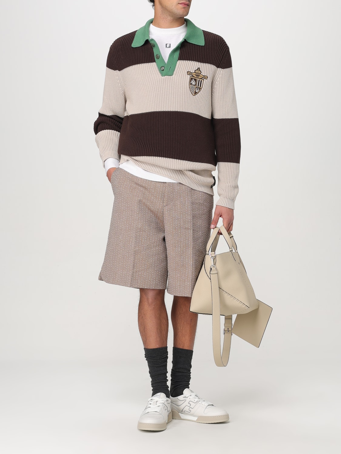 FENDI POLO SHIRT: Polo shirt men Fendi, Beige - Img 2