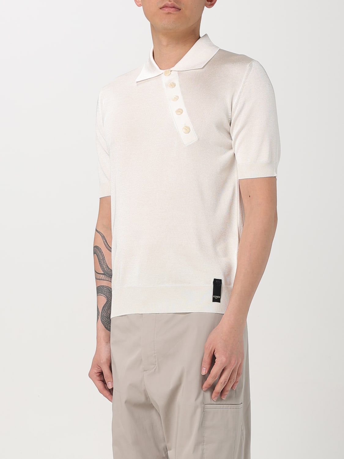 FENDI ホワイト ポロシャツ Polo shirt Fabric White | Fendi