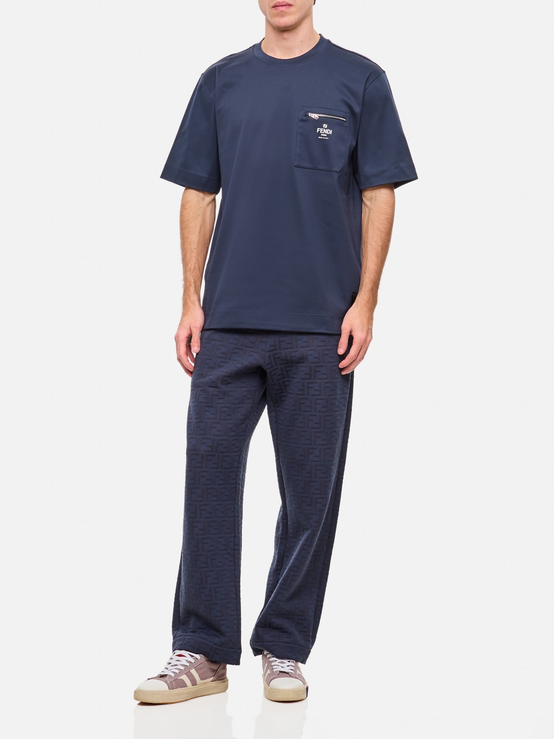 FENDI: T-shirt men - Navy | Fendi t-shirt FY0936ARYR online