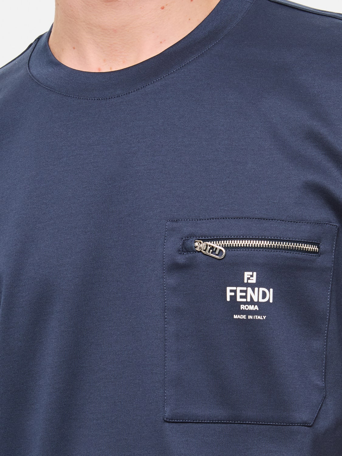 FENDI: T-shirt men - Navy | Fendi t-shirt FY0936ARYR online FENDI: T-shirt men - Navy | Fendi t-shirt FY0936ARYR online