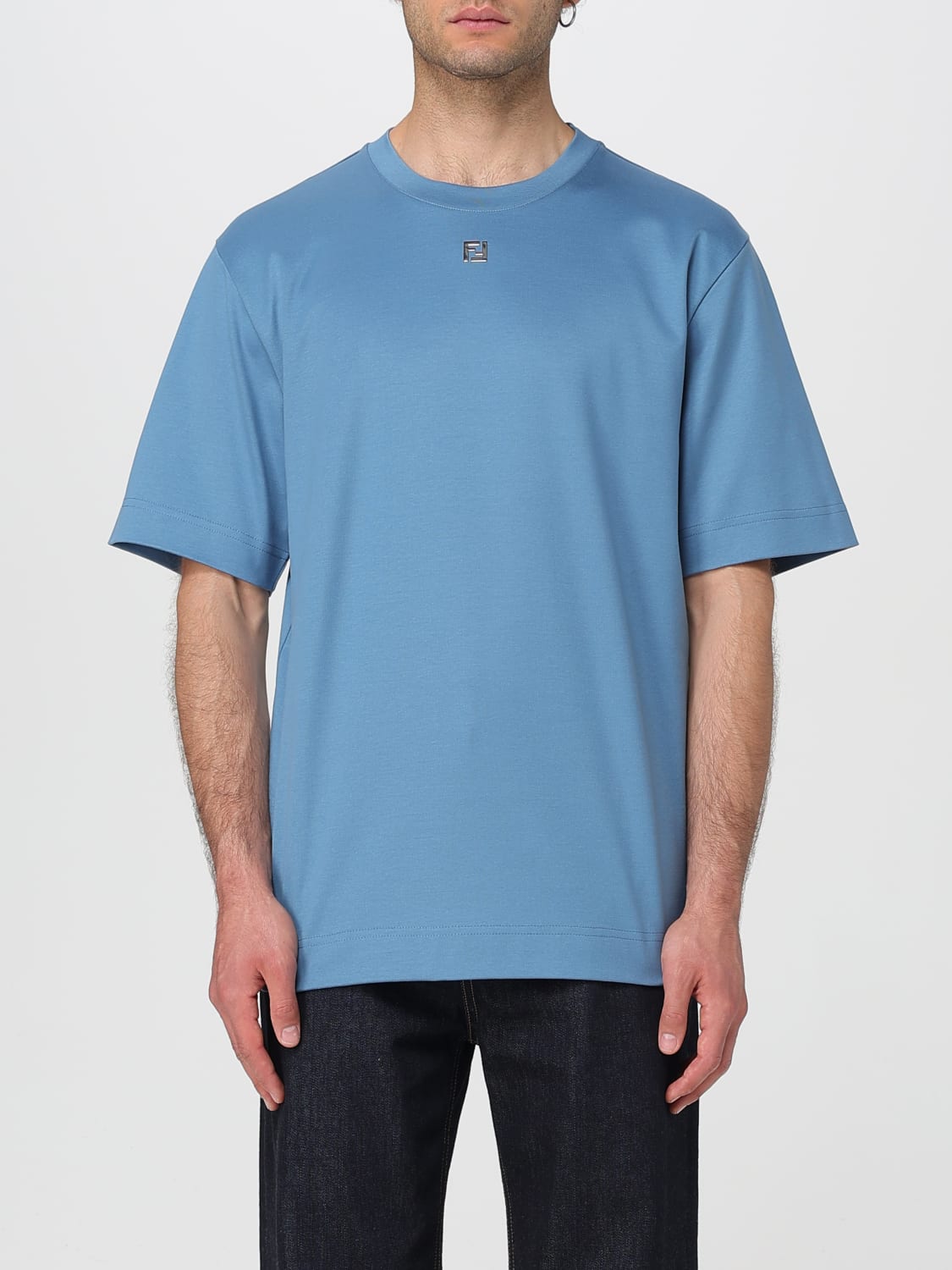 FENDI T-SHIRT: T-shirt men Fendi, Blue - Img 1