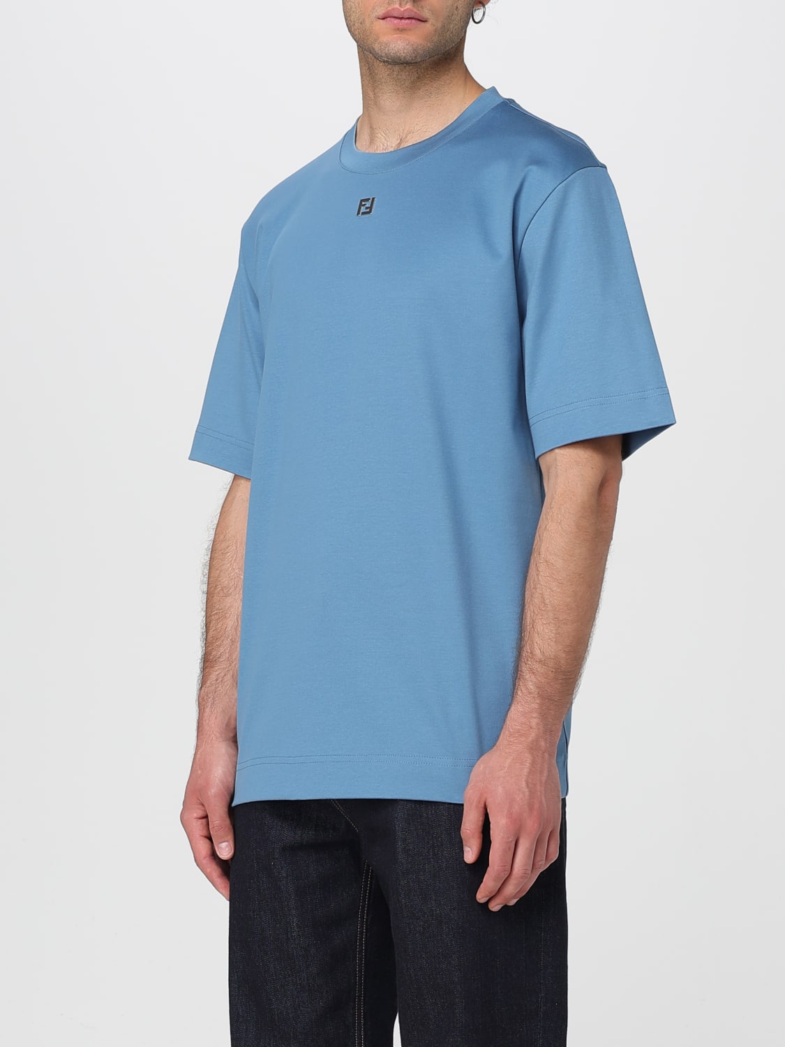 FENDI T-SHIRT: T-shirt men Fendi, Blue - Img 4
