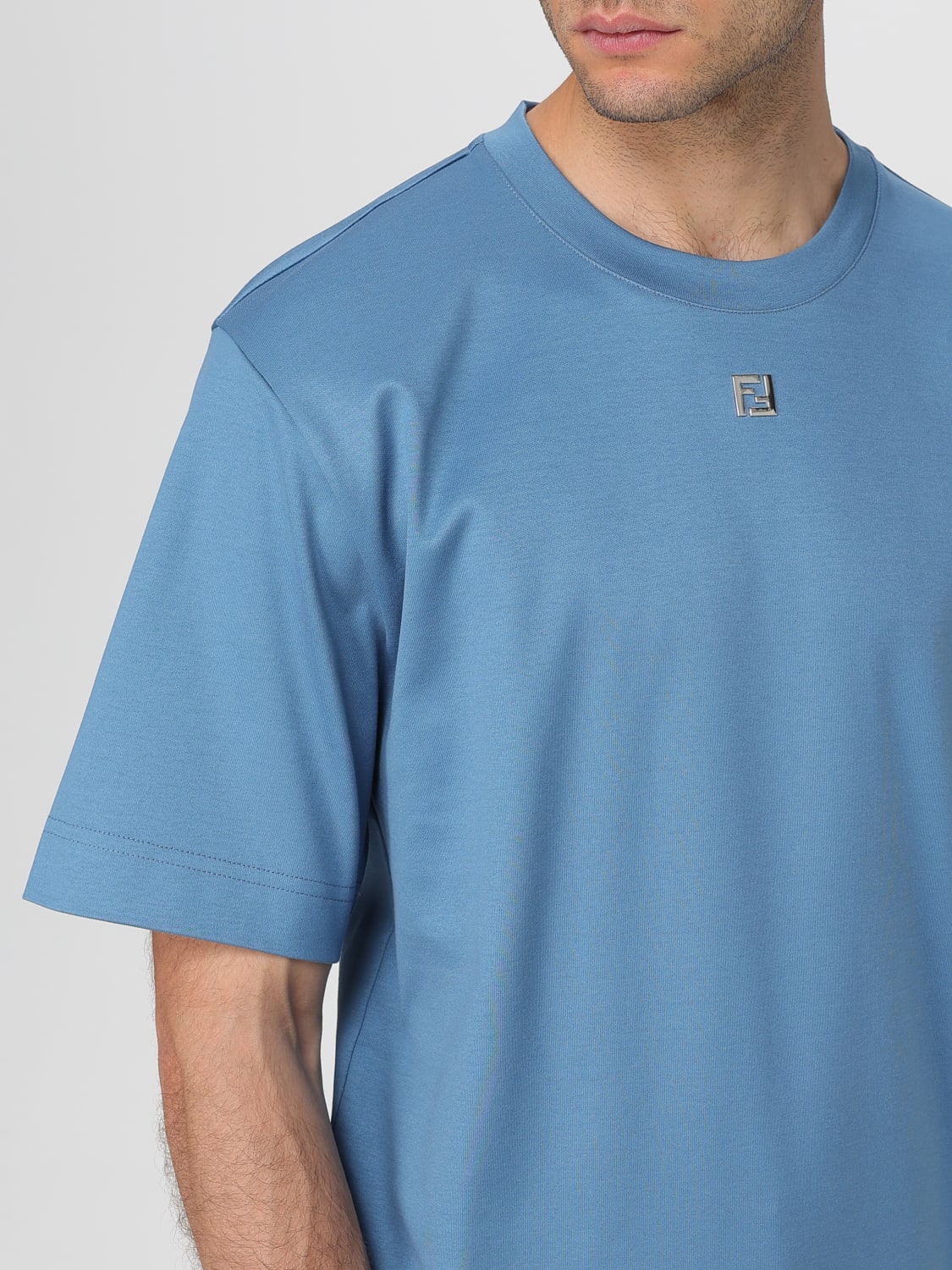 FENDI T-SHIRT: T-shirt men Fendi, Blue - Img 5