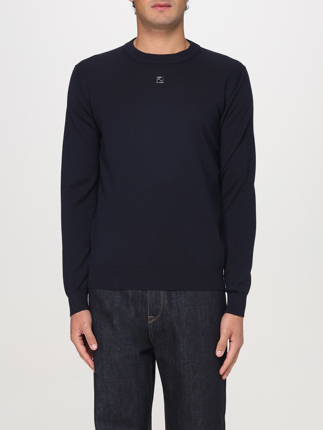 FENDI セーター FENDI: Sweater men - Blue | Fendi sweater FZX091AU84 online