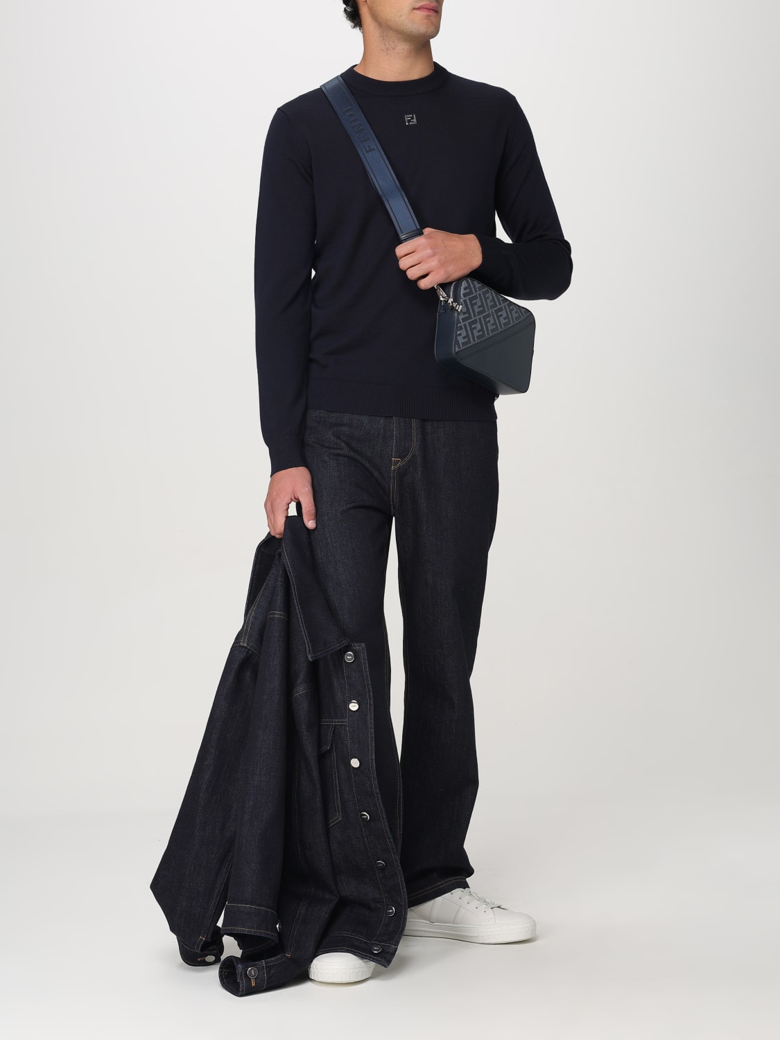 FENDI PULLOVER: Pullover herren Fendi, Blau - Img 2