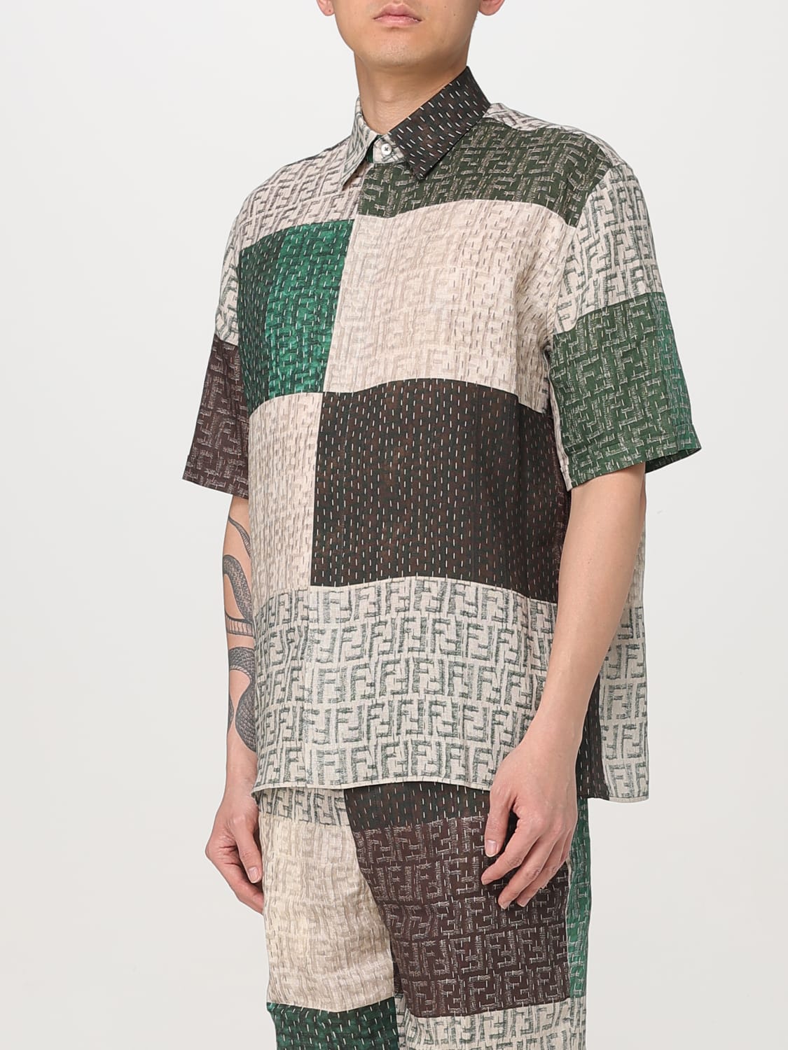 FENDI CHEMISE: Chemise homme Fendi, Beige - Img 4