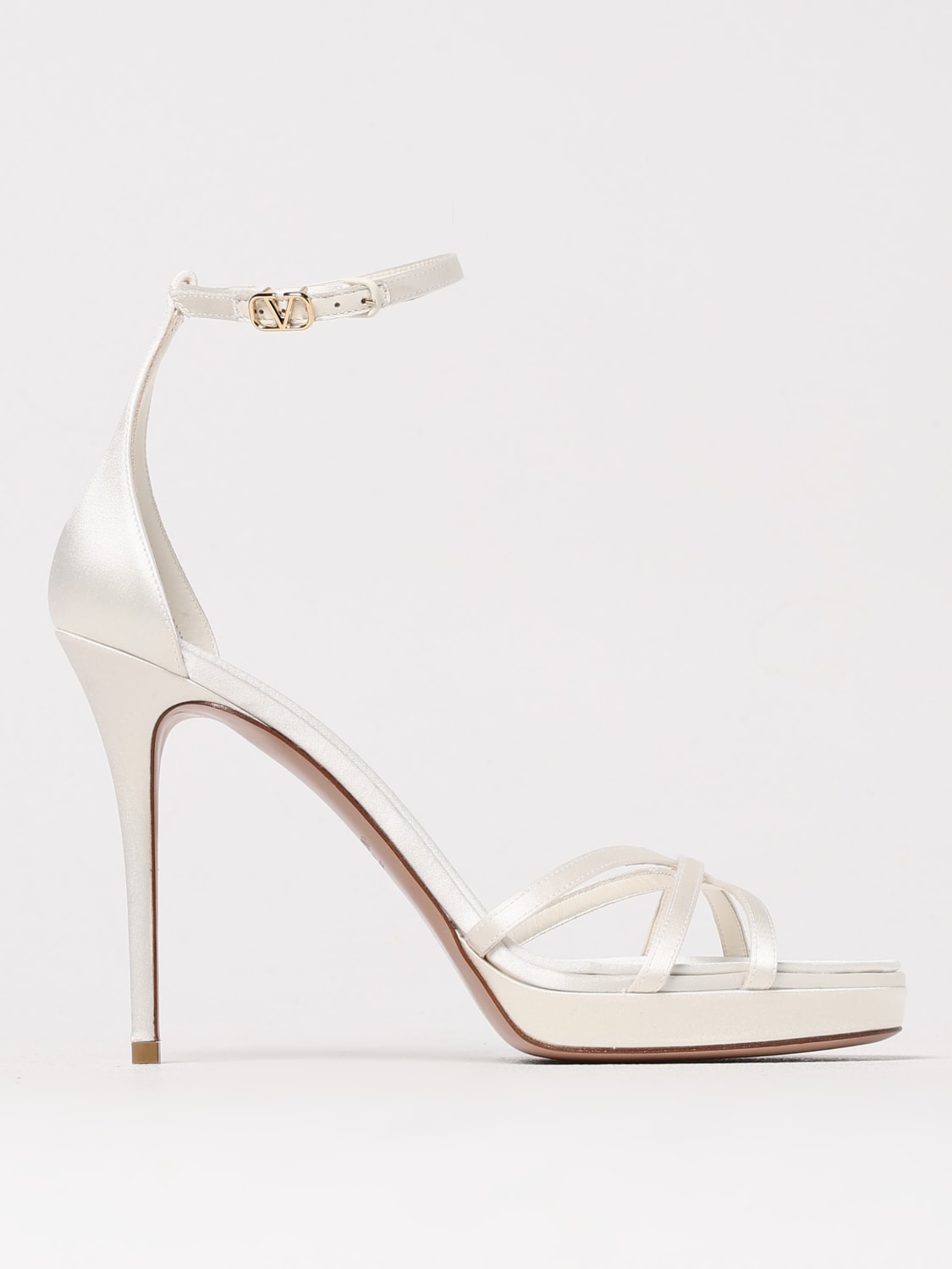 VALENTINO GARAVANI HEELED SANDAL: Shoes woman Valentino Garavani, Ivory - Img 1