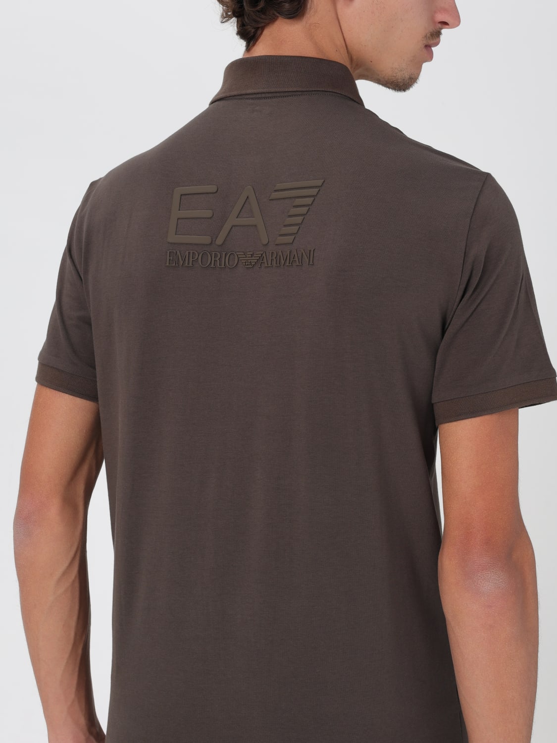 EA7 POLO SHIRT: Polo shirt men Ea7, Brown - Img 3
