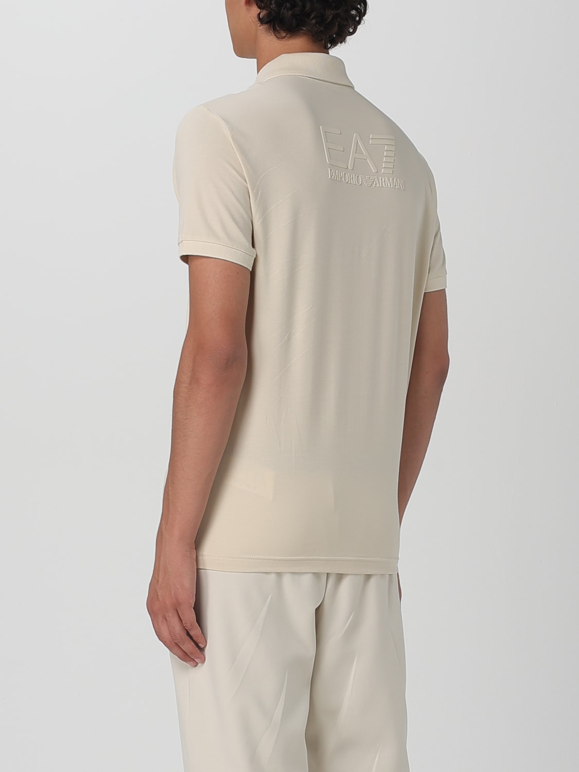 EA7 POLO SHIRT: Polo shirt men Ea7, Yellow Cream - Img 3