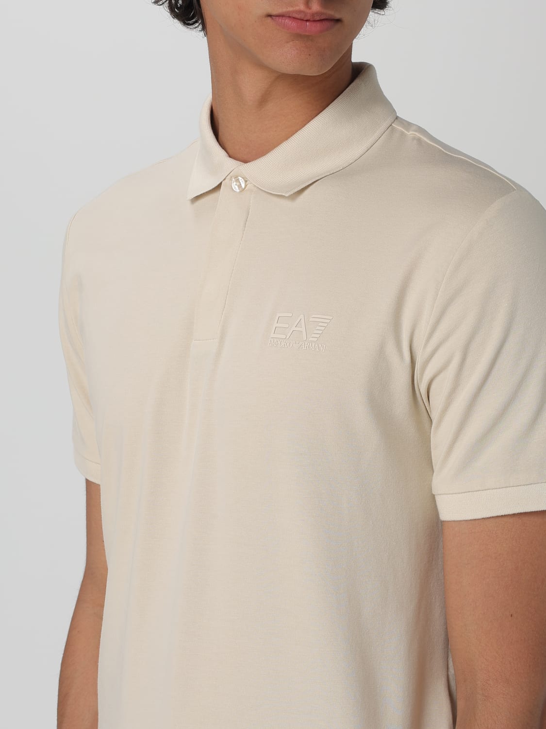 EA7 POLO SHIRT: Polo shirt men Ea7, Yellow Cream - Img 4