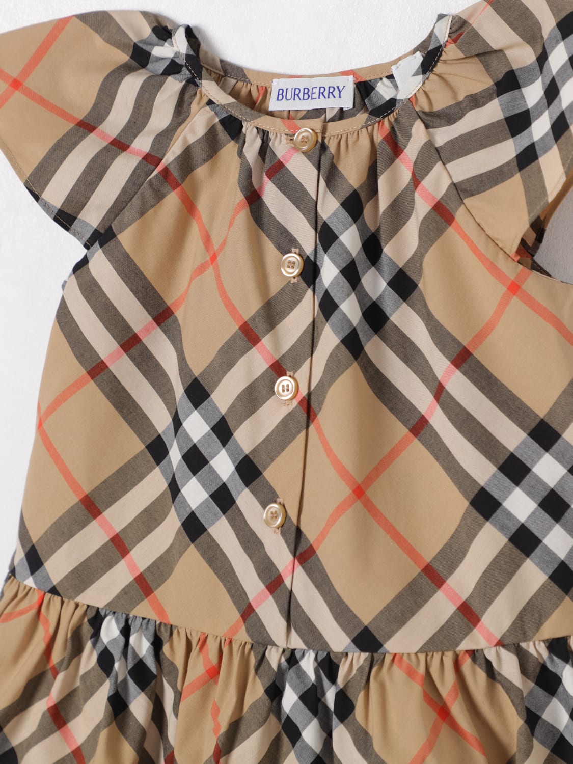 BURBERRY ROMPER: Romper kids Burberry, Beige - Img 3