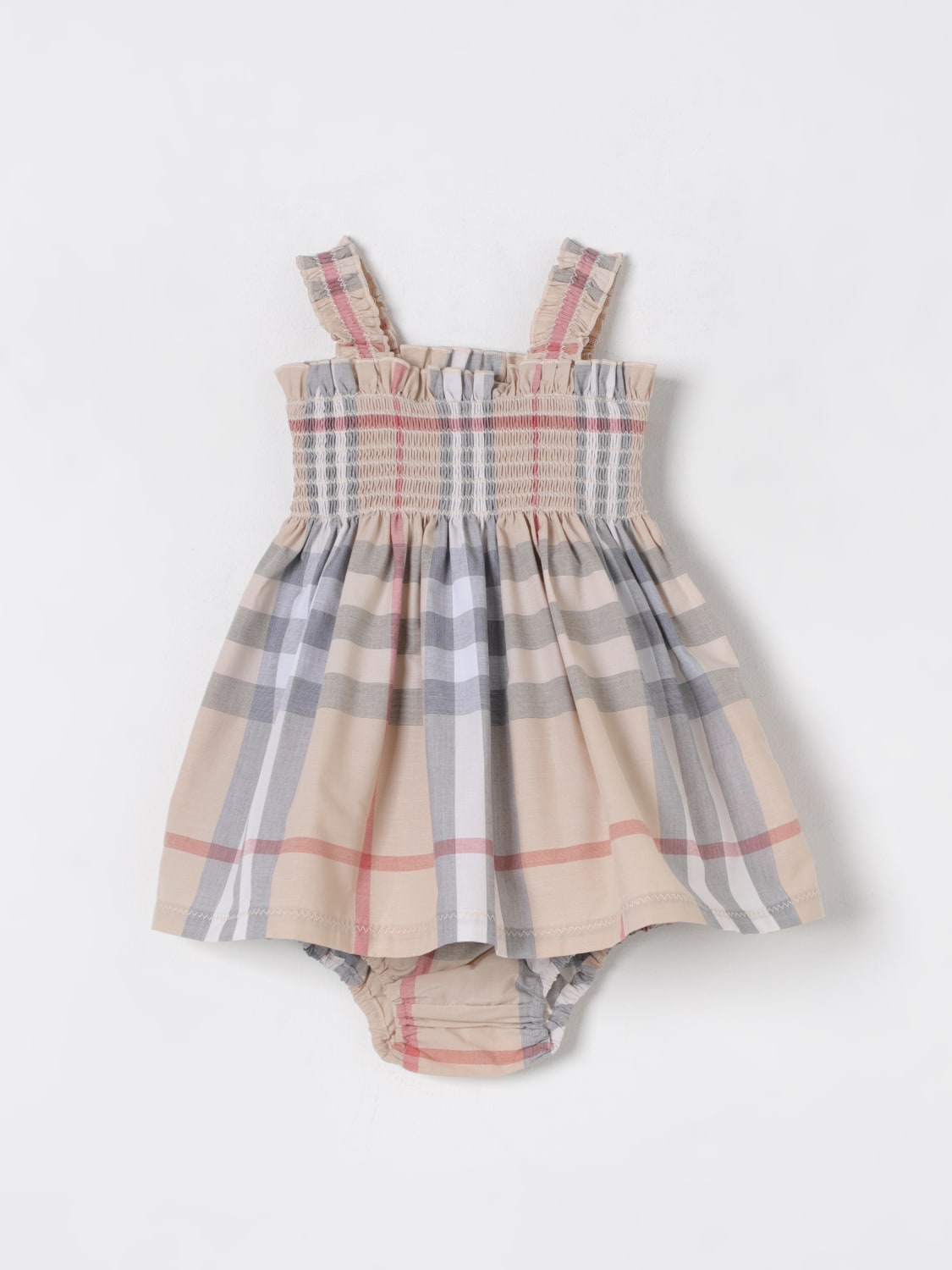 BURBERRY ROMPER: Romper kids Burberry, Beige - Img 1