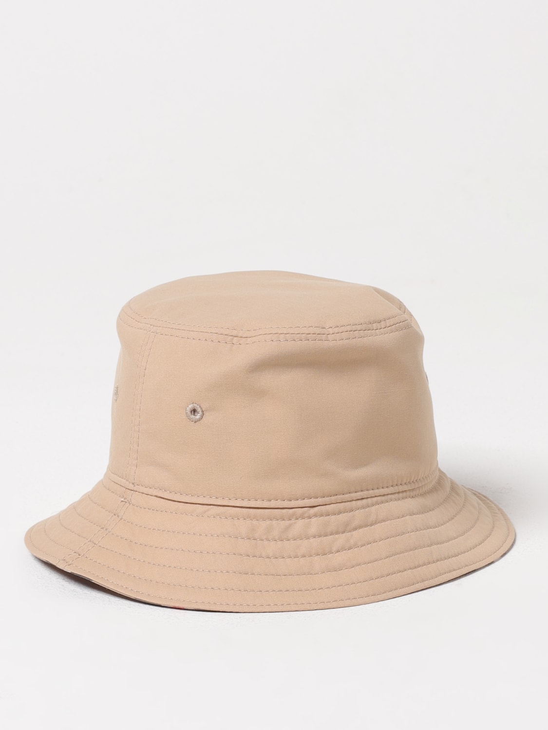 BURBERRY CAPPELLO BAMBINO: Cappello Burberry reversibile in cotone , Beige - Img 3