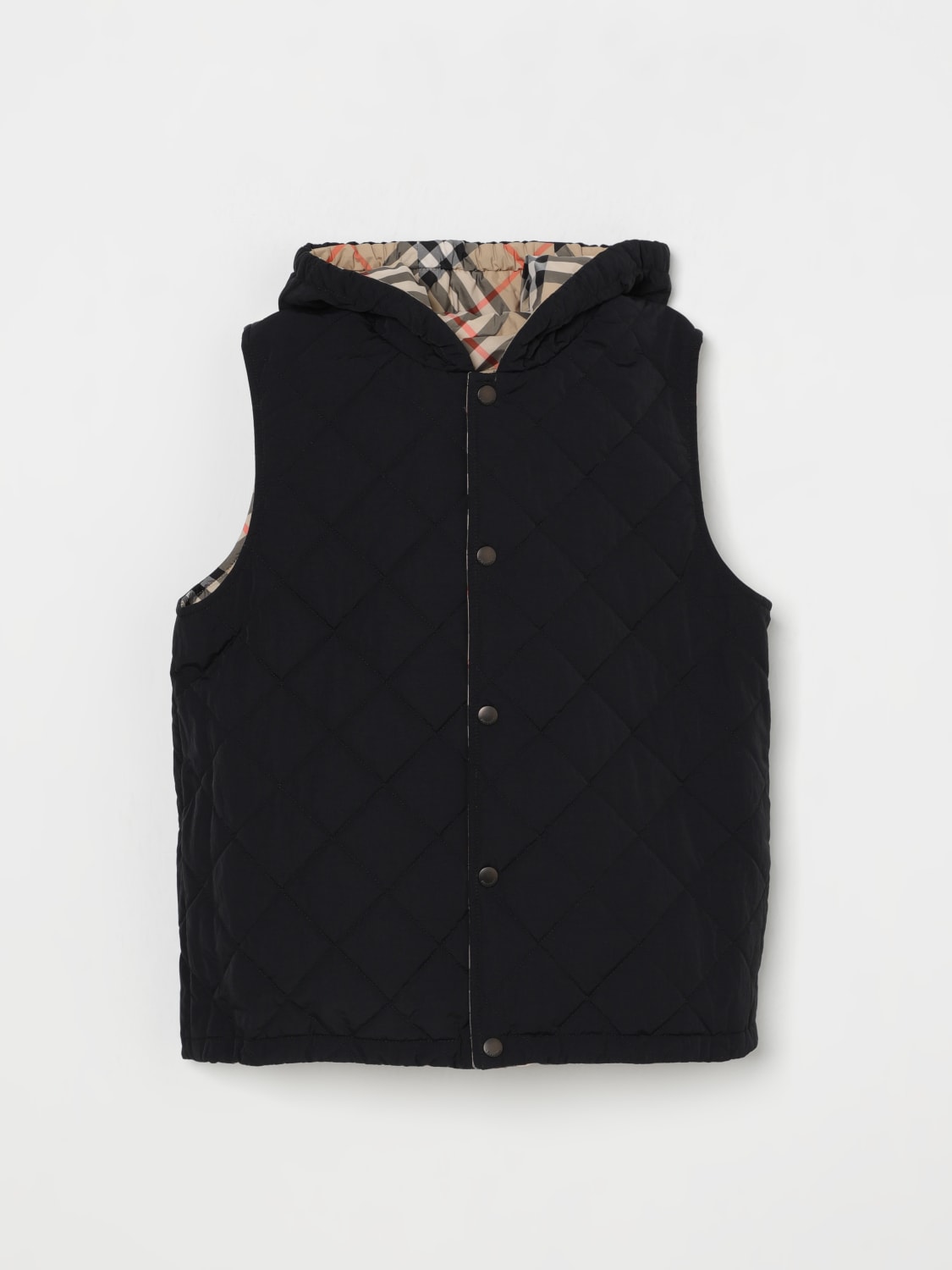 キッズアウター JUNIOR BURBERRY Jackets  Vests 8069443 1003 Beige BURBERRY: Kids down vest with hood - Beige | Burberry