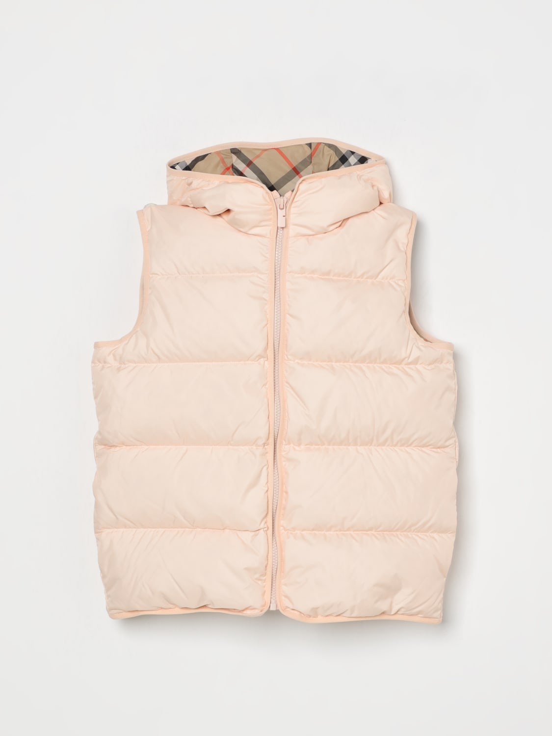 BURBERRY WAISTCOAT: Jacket kids Burberry, Blush Pink - Img 1