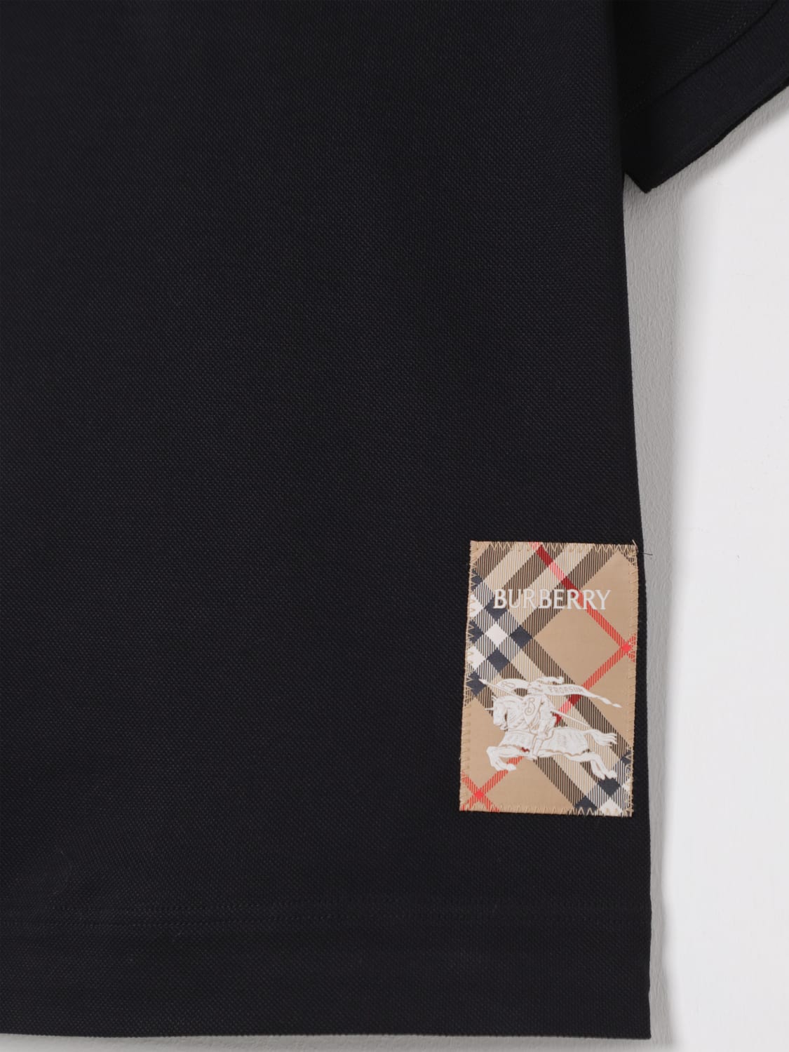 キッズ用トップス JUNIOR BURBERRY Polo Shirts 8105079 X Black Burberry Striped Cotton Polo Shirt - Blue - Men | 8105139