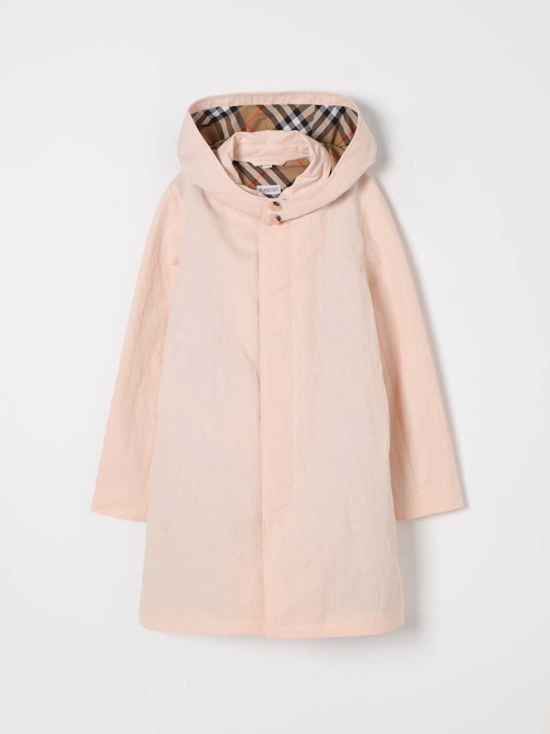 BURBERRY COAT: Jacket kids Burberry, Blush Pink - Img 1
