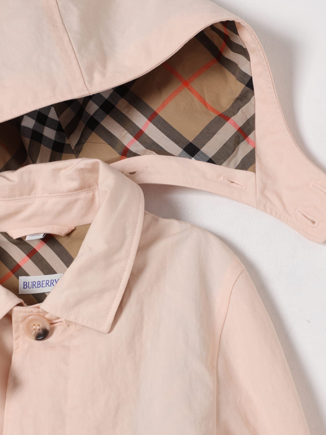 BURBERRY COAT: Jacket kids Burberry, Blush Pink - Img 3