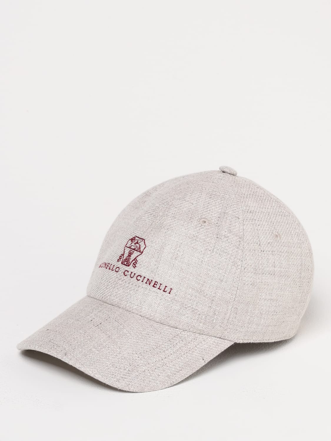 BRUNELLO CUCINELLI: Cappello in misto lino con logo ricamato