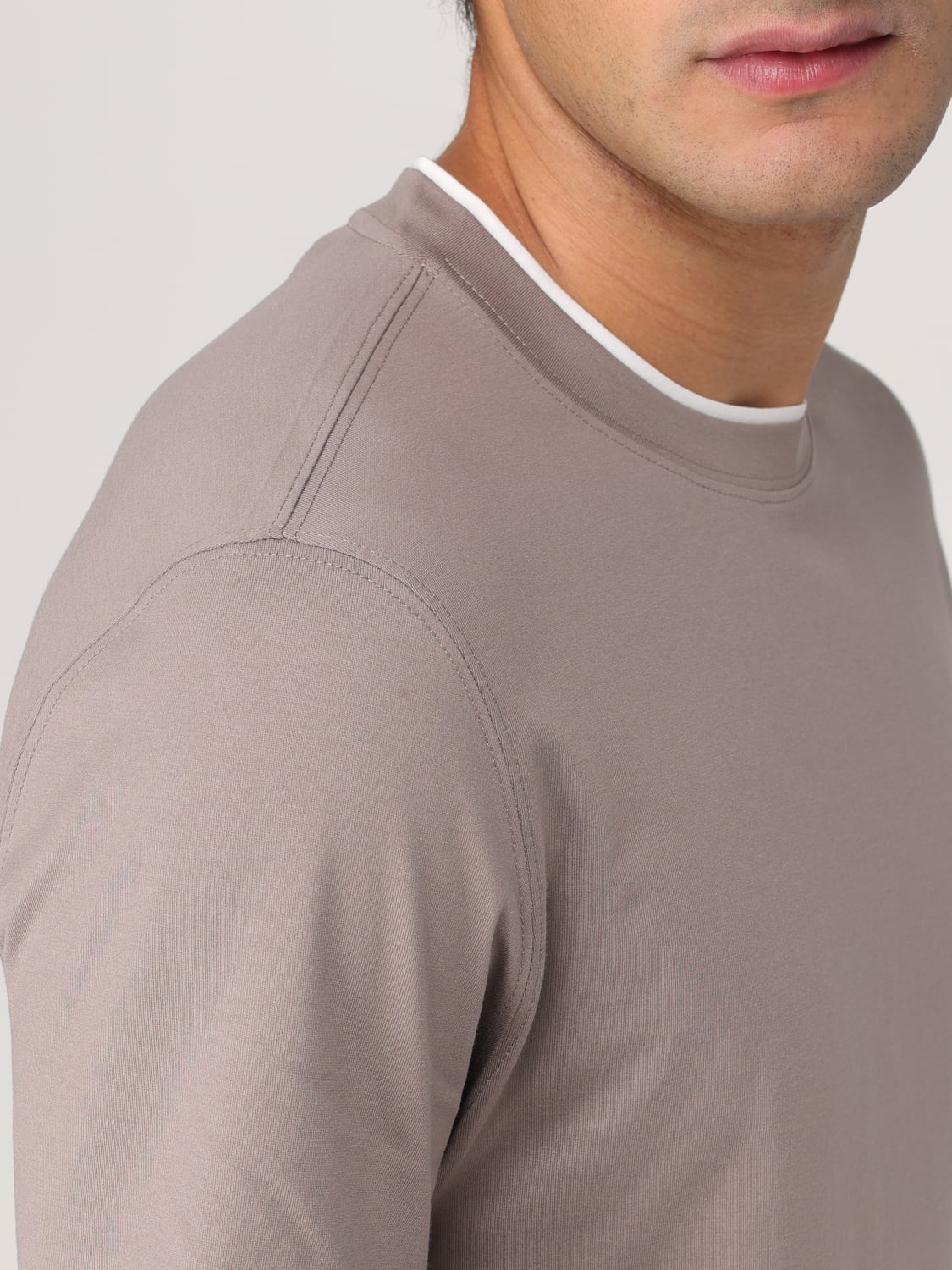 BRUNELLO CUCINELLI T恤: T恤 男士 Brunello Cucinelli, 棕色 - Img 5