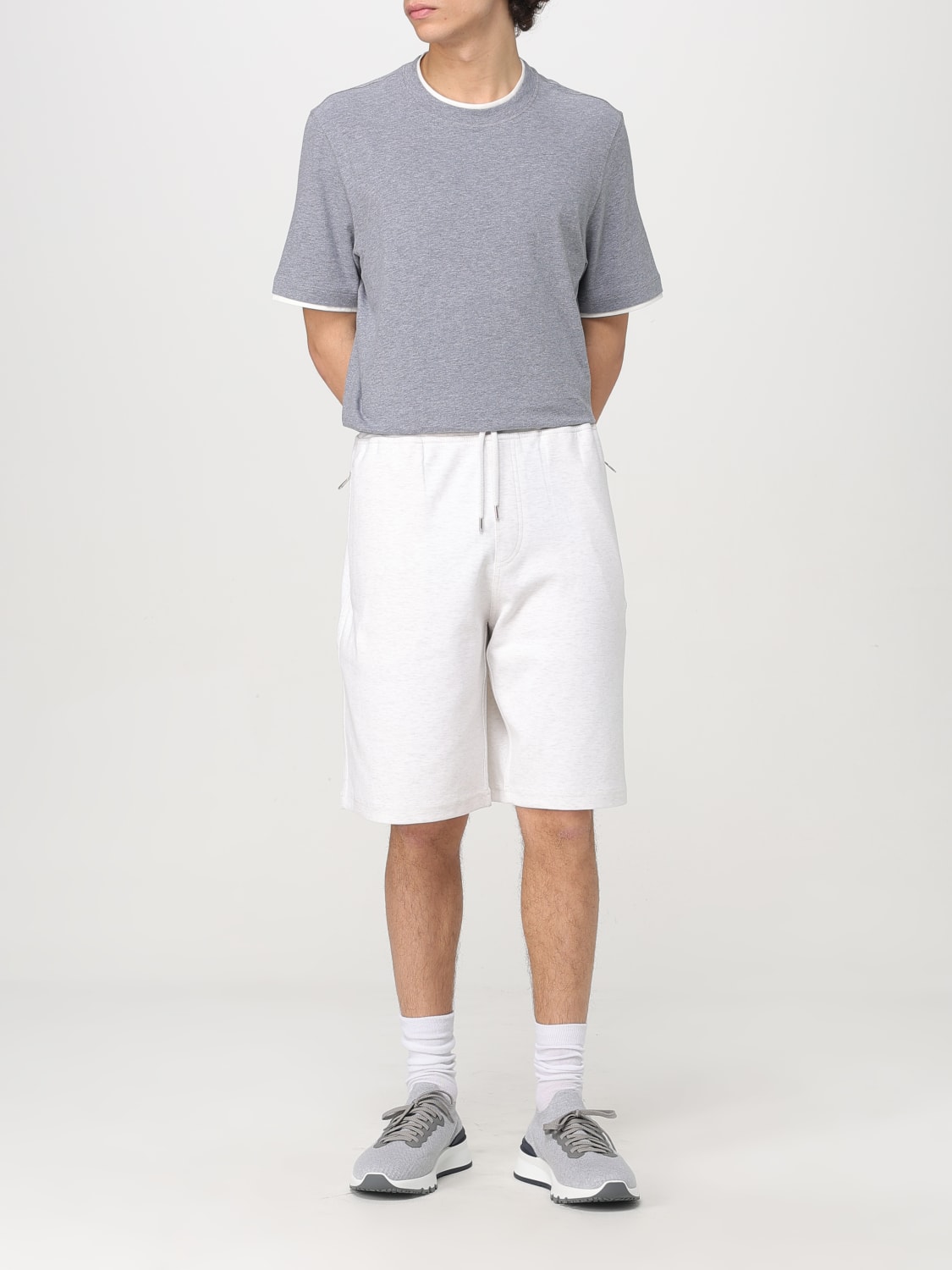 BRUNELLO CUCINELLI T恤: T恤 男士 Brunello Cucinelli, 灰色 2 - Img 2