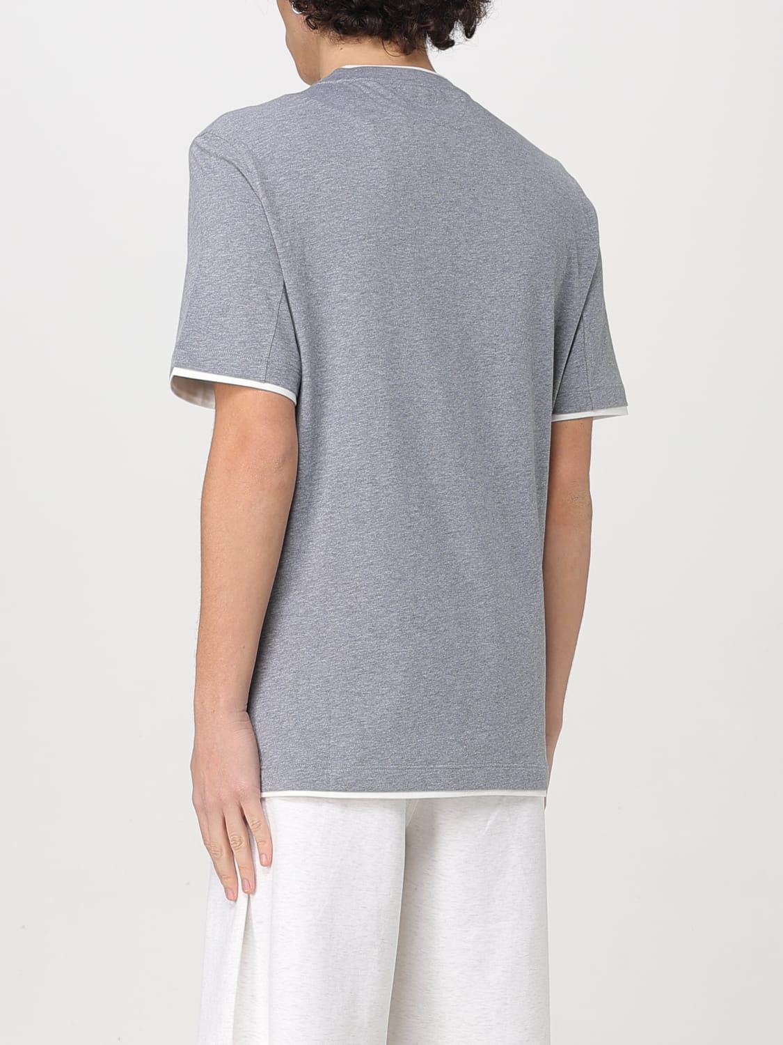 BRUNELLO CUCINELLI T恤: T恤 男士 Brunello Cucinelli, 灰色 2 - Img 3