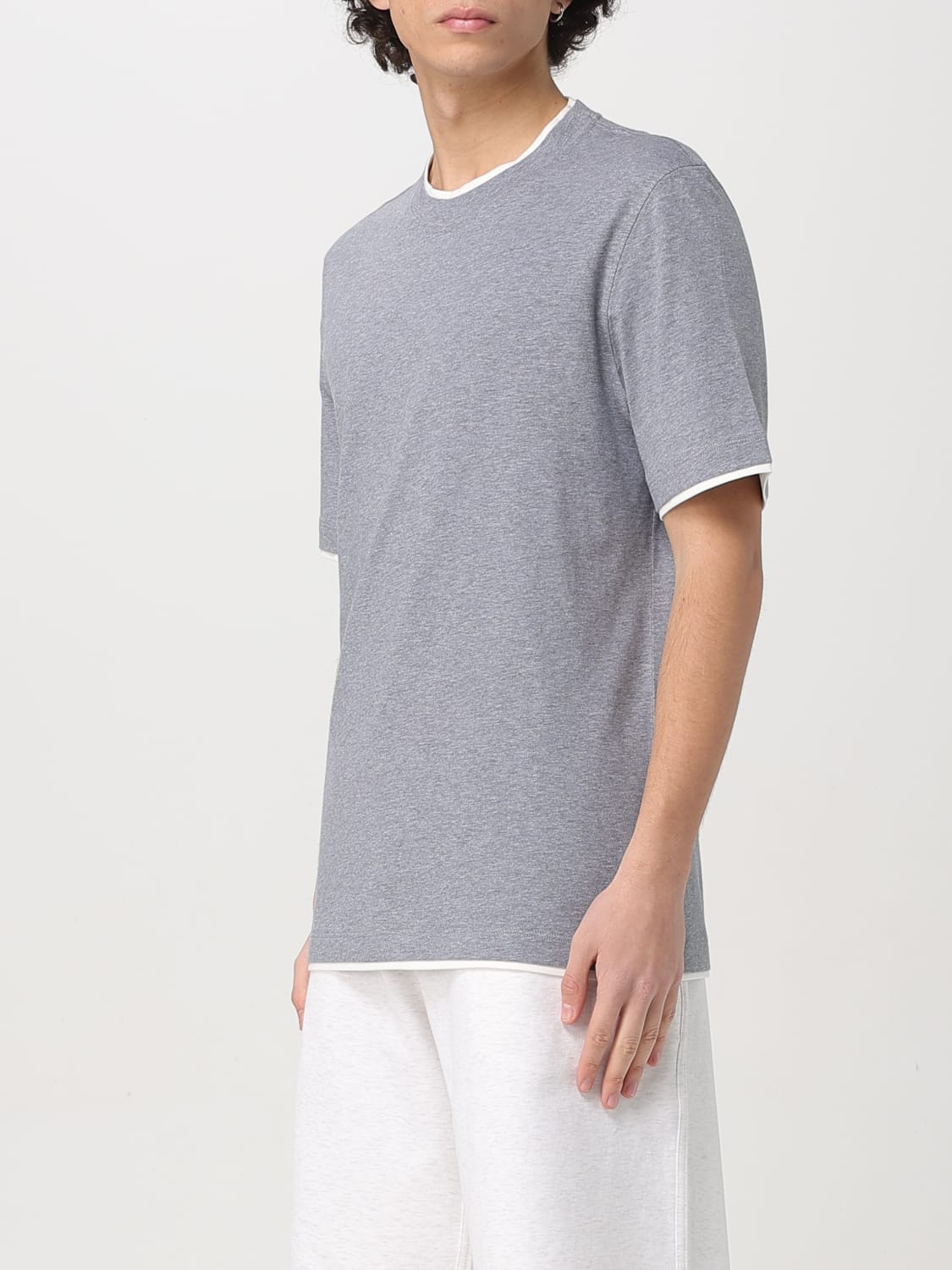 BRUNELLO CUCINELLI T恤: T恤 男士 Brunello Cucinelli, 灰色 2 - Img 4