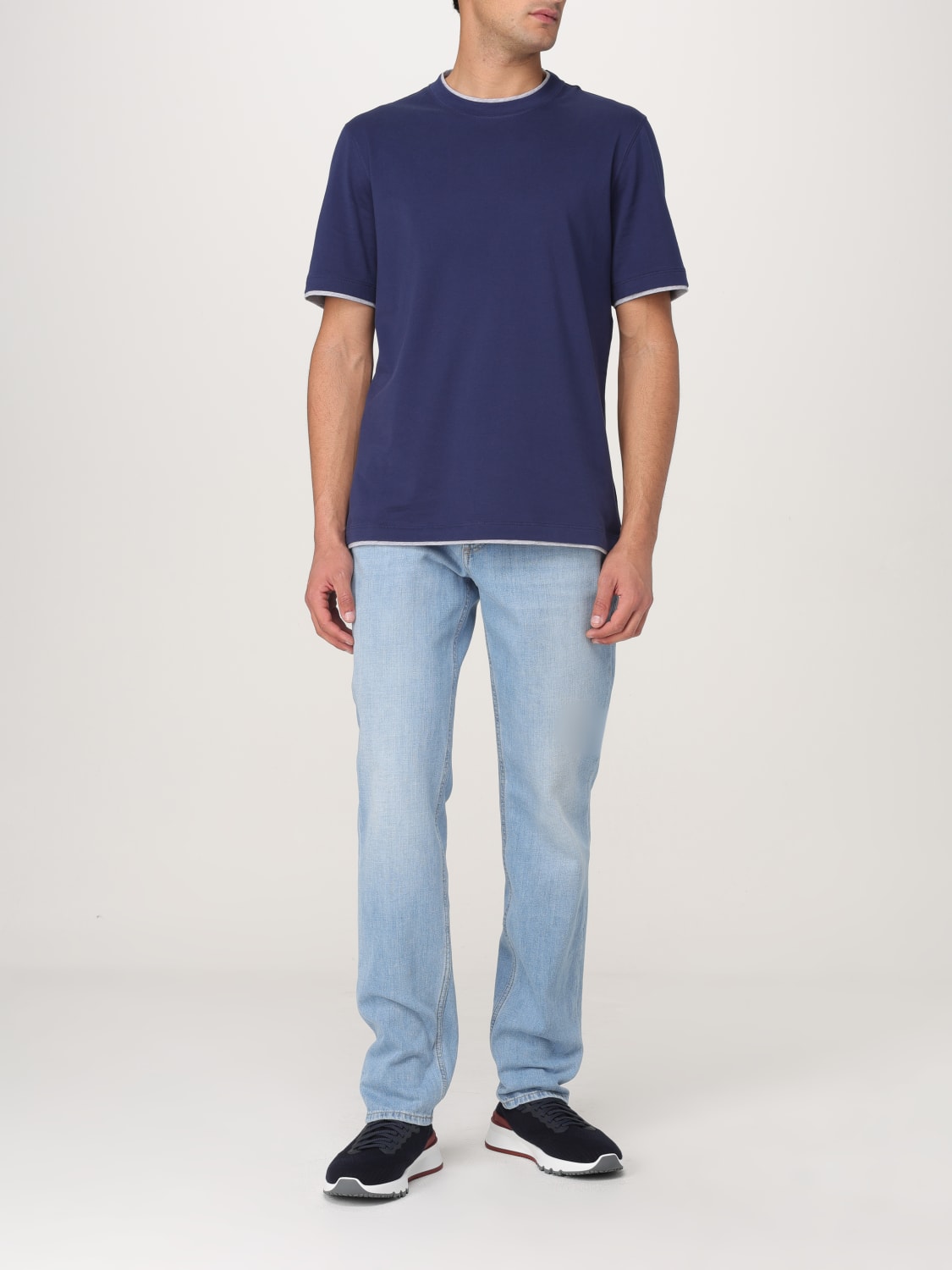 BRUNELLO CUCINELLI T-SHIRT: T-shirt men Brunello Cucinelli, Blue 1 - Img 2