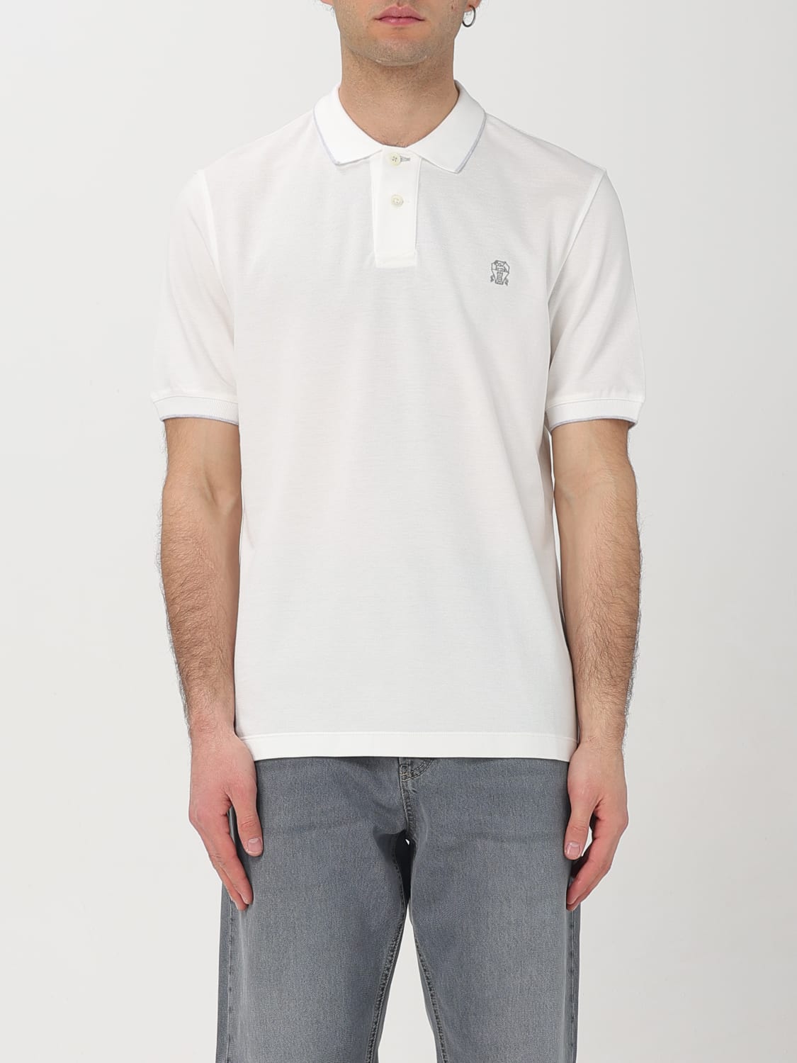Tシャツ・カットソー BRUNELLO CUCINELLI Polo in piquet con monile Brunello Cucinelli Cotton Piqué Polo Shirt | Harrods US