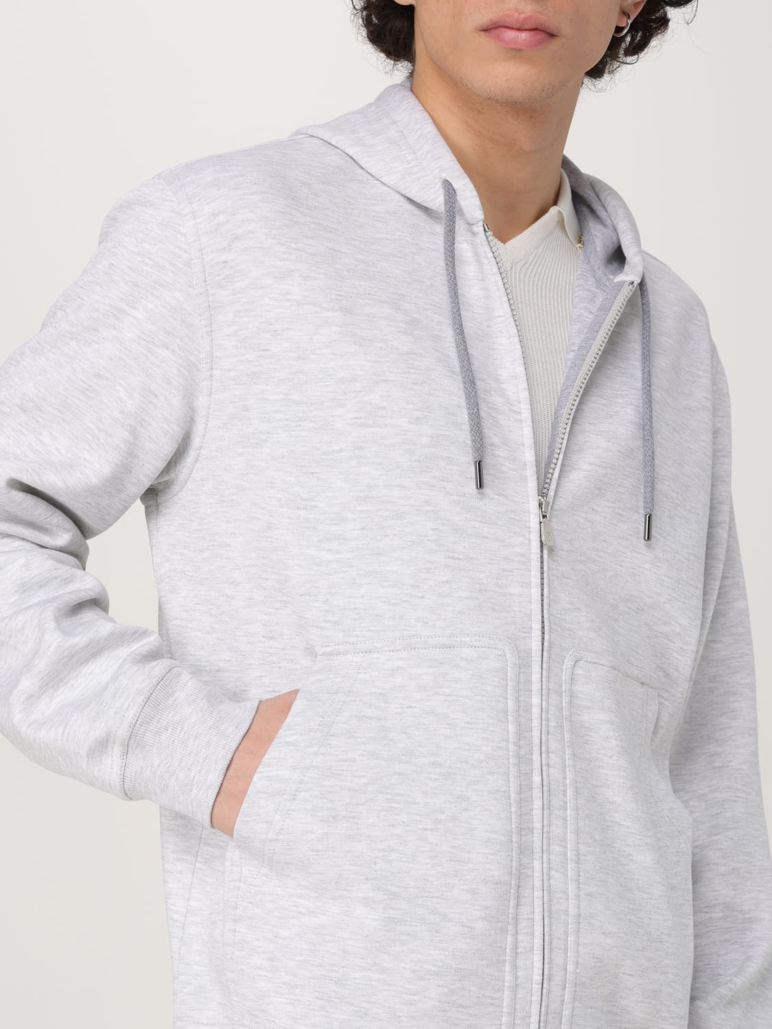 パーカー・フーディ BRUNELLO CUCINELLI Men T Shirts YM8319069GCO Grey パーカー・フーディ BRUNELLO CUCINELLI Men T Shirts