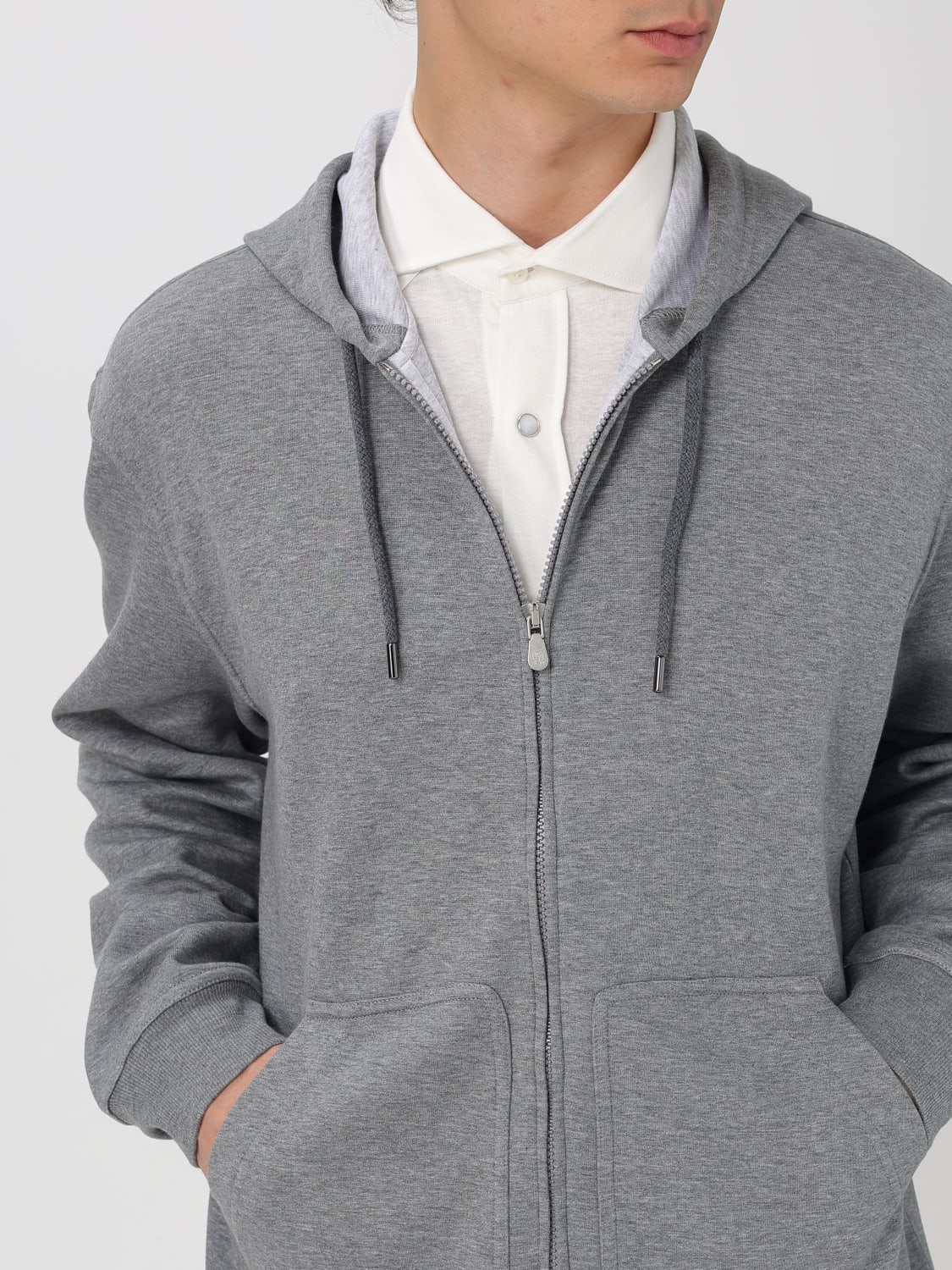 BRUNELLO CUCINELLI SWEATSHIRT: Sweatshirt men Brunello Cucinelli, Grey 3 - Img 5