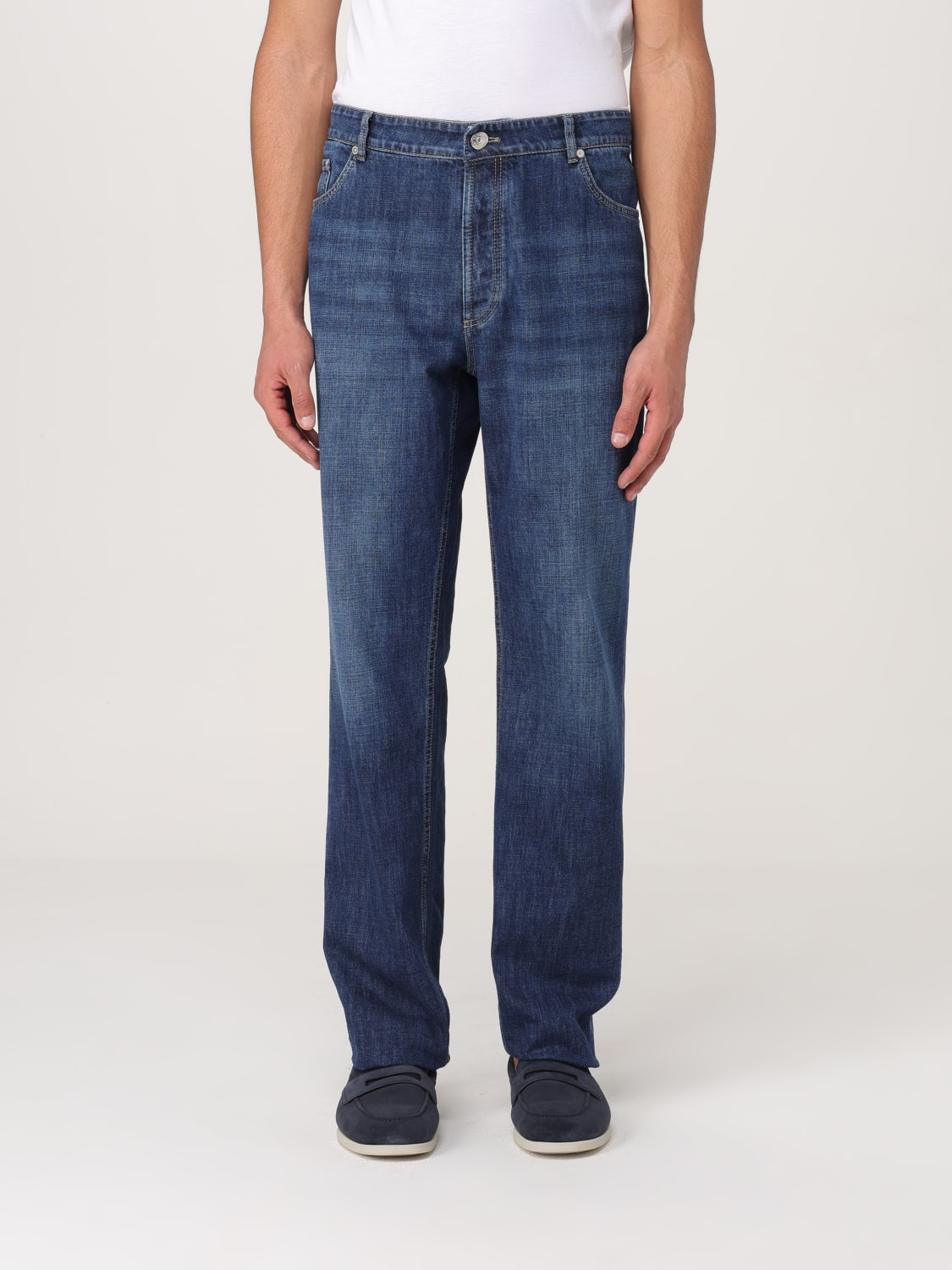 BRUNELLO CUCINELLI 牛仔裤: 牛仔裤 男士 Brunello Cucinelli, 蓝色 - Img 1