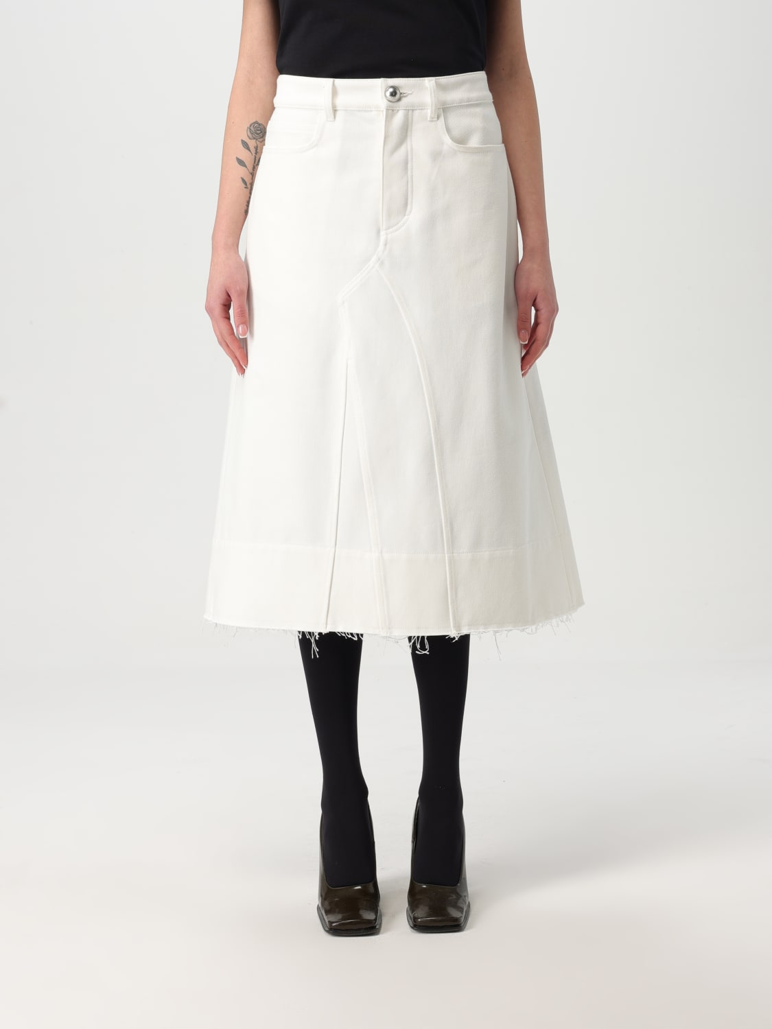スカート Jil Sander SS25 Midi skirt (J02MA0264J46655 001) JIL SANDER: Skirt woman - White | Jil Sander skirt