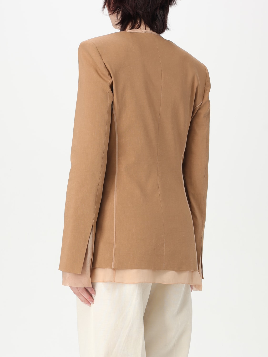 PINKO BLAZER: Blazer Pinko in misto lino , Marrone - Img 2