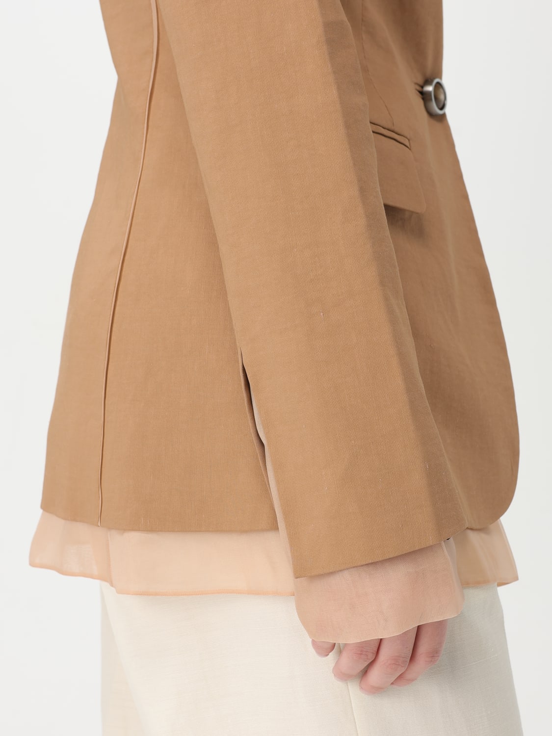 PINKO BLAZER: Blazer Pinko in misto lino , Marrone - Img 4