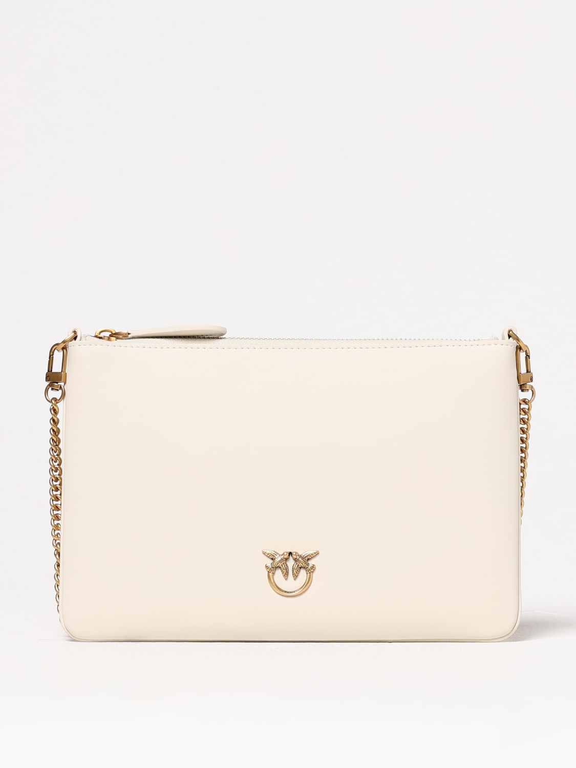 PINKO CLUTCH: Pinko leather crossbody bag, White - Img 1
