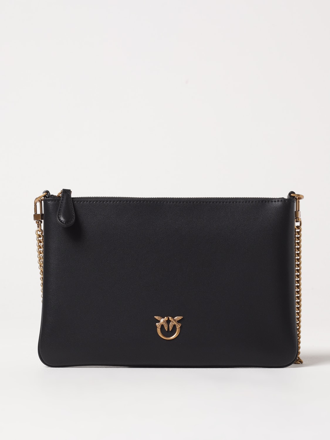 PINKO CLUTCH: Pinko leather crossbody bag, Black - Img 1