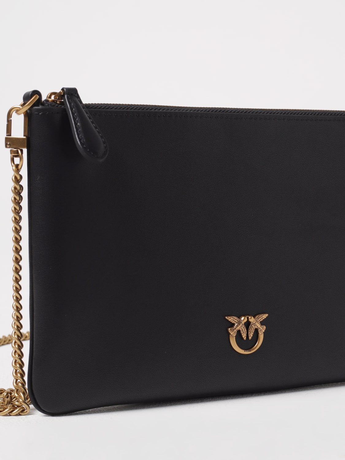 PINKO CLUTCH: Pinko leather crossbody bag, Black - Img 3