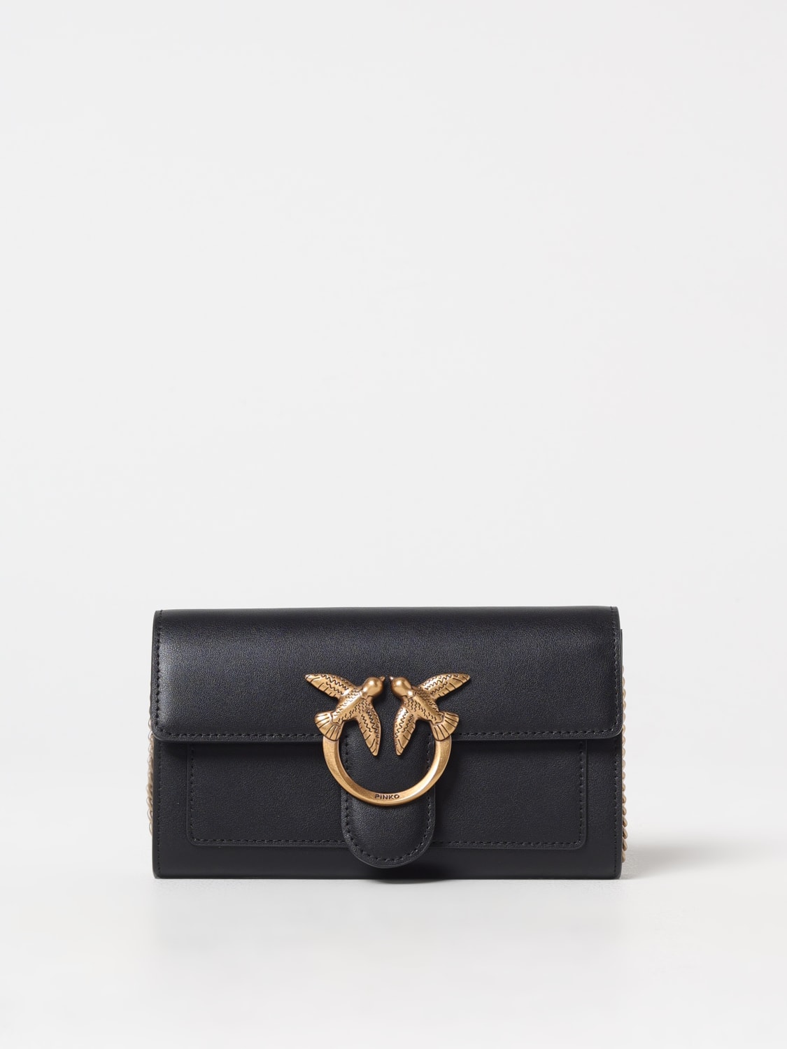 PINKO PORTAFOGLIO: Portafoglio Pinko Love One Wallet C in pelle , Nero - Img 1