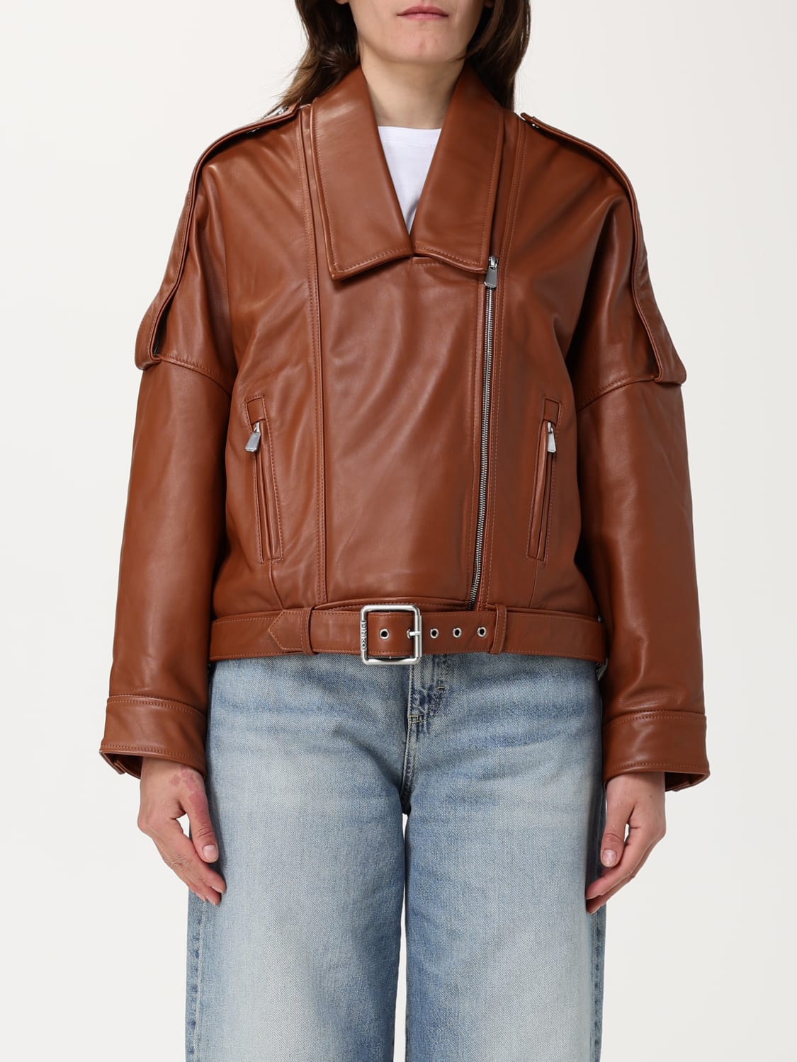 ジャケット PINKO Woman Jacket Leather 104877A21L L83 PINKO: Jacket woman - Leather | Pinko jacket 104877A21L
