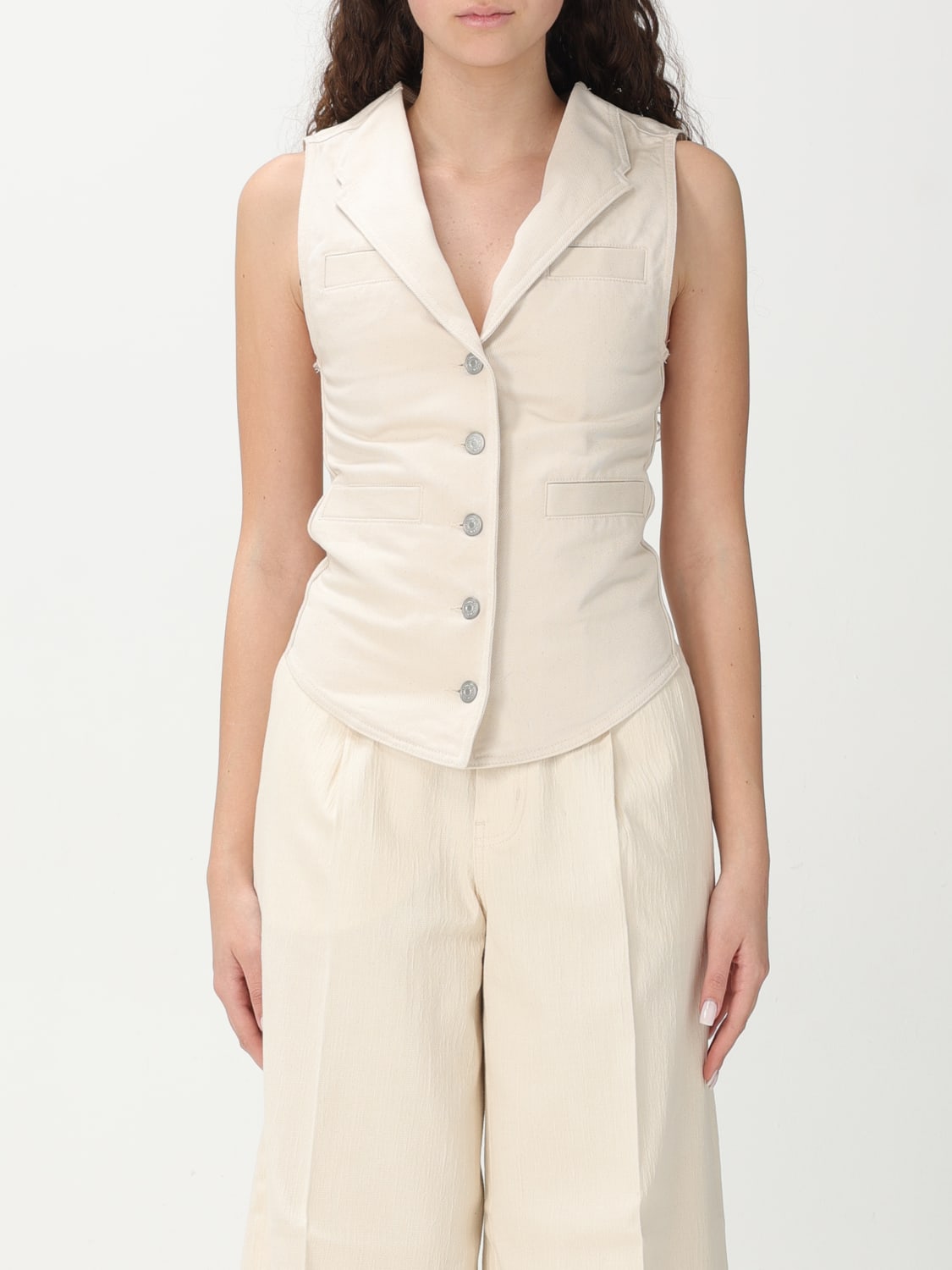 アウターその他 PINKO Woman Waistcoat Beige 105072A2JO C21 PINKO: Waistcoat woman - Beige | Pinko waistcoat 105072A2JO