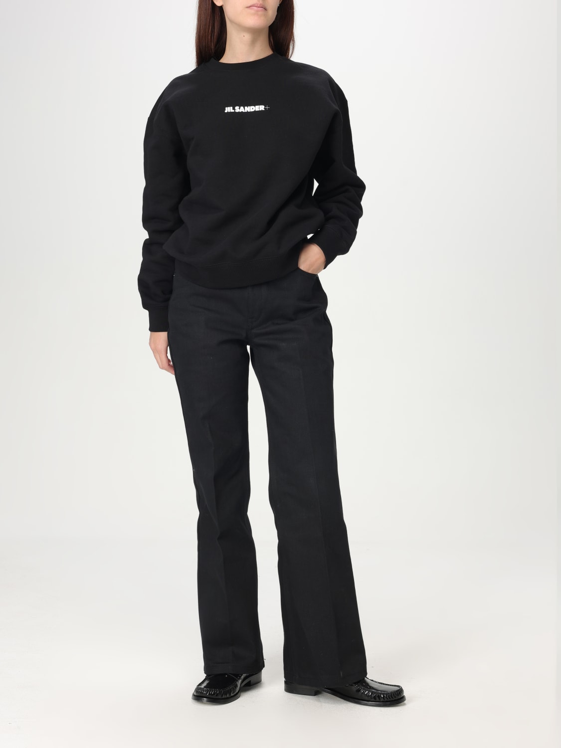 その他 Jil Sander Jil Sander+ Sweatshirt (J40GU0122 J20039 001) JIL SANDER+ Sweatshirt with printed logo | Women's Clothing